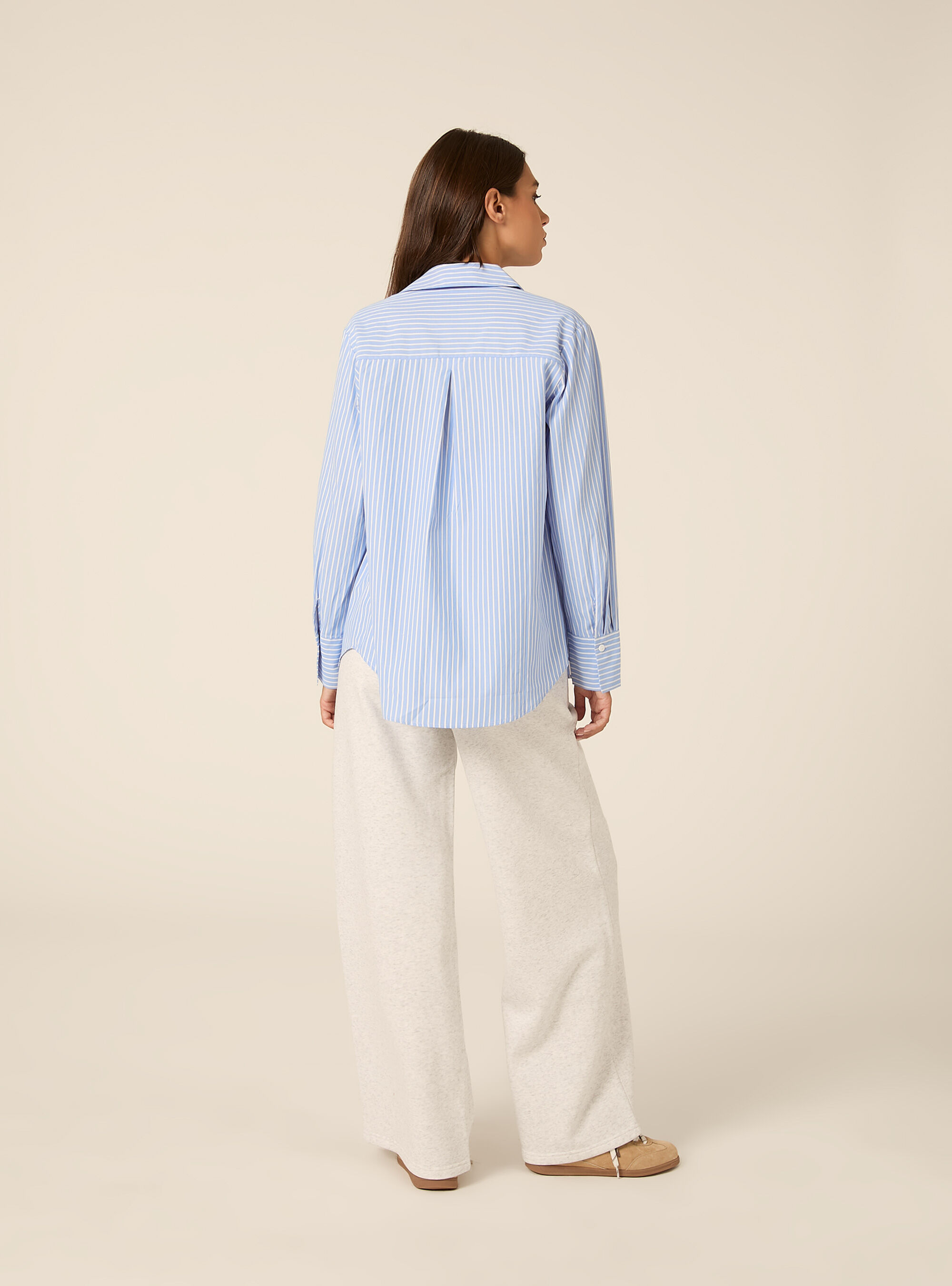 Camicia in popeline a righe, AZ2 AZURE MEDIUM