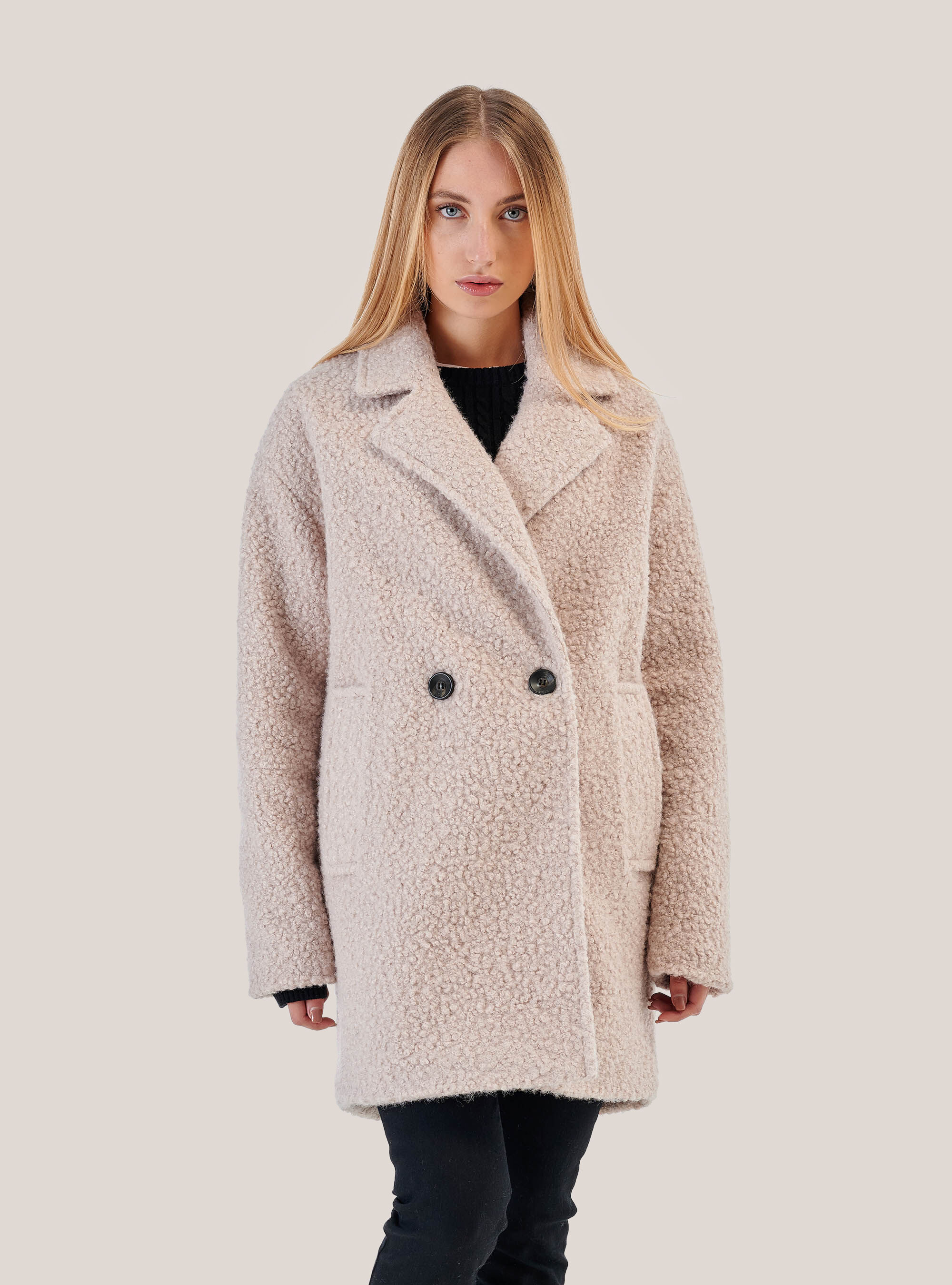 Manteau crois effet peau de mouton