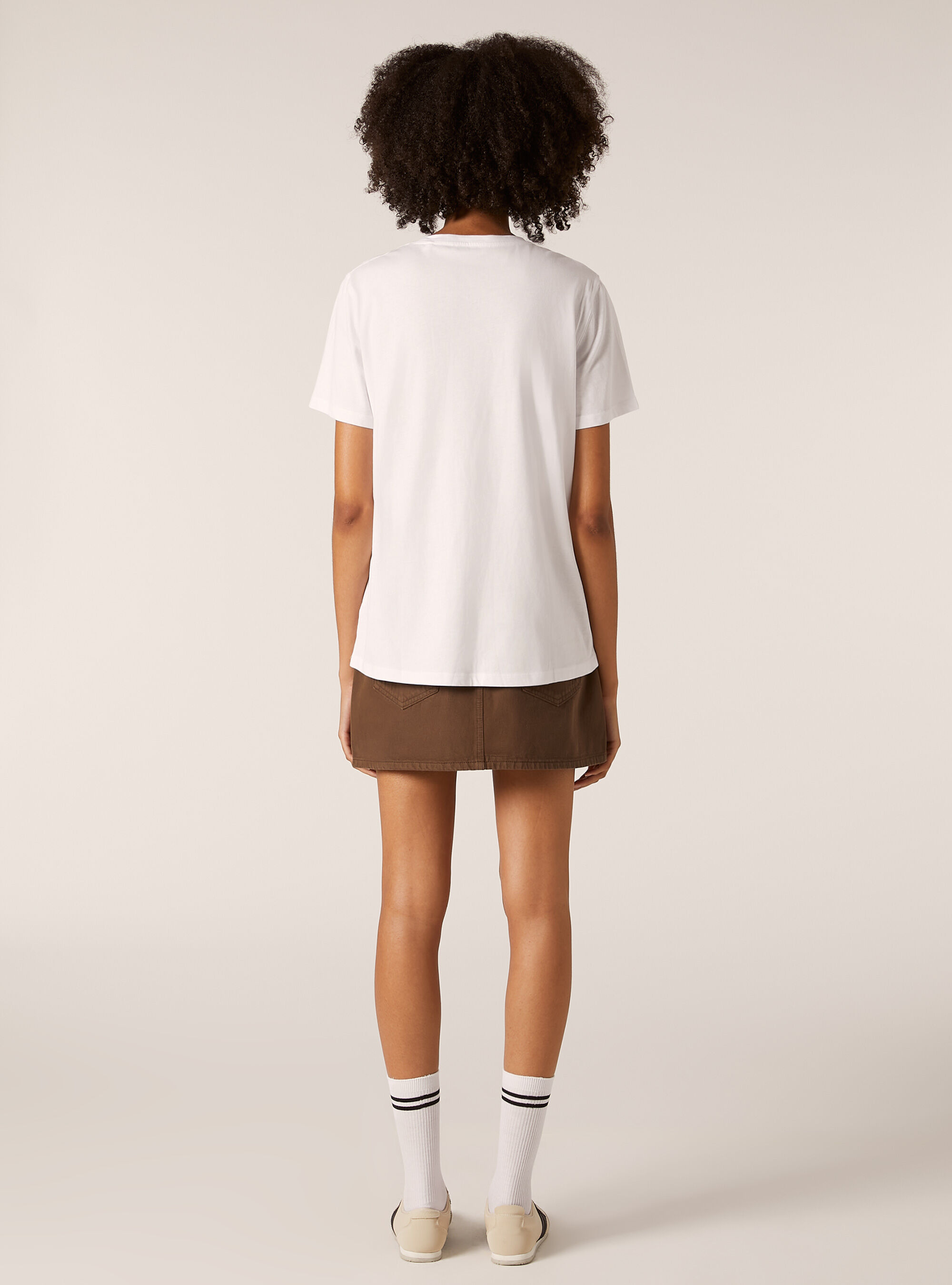Camiseta con estampado met&aacute;lico, WH3 WHITE