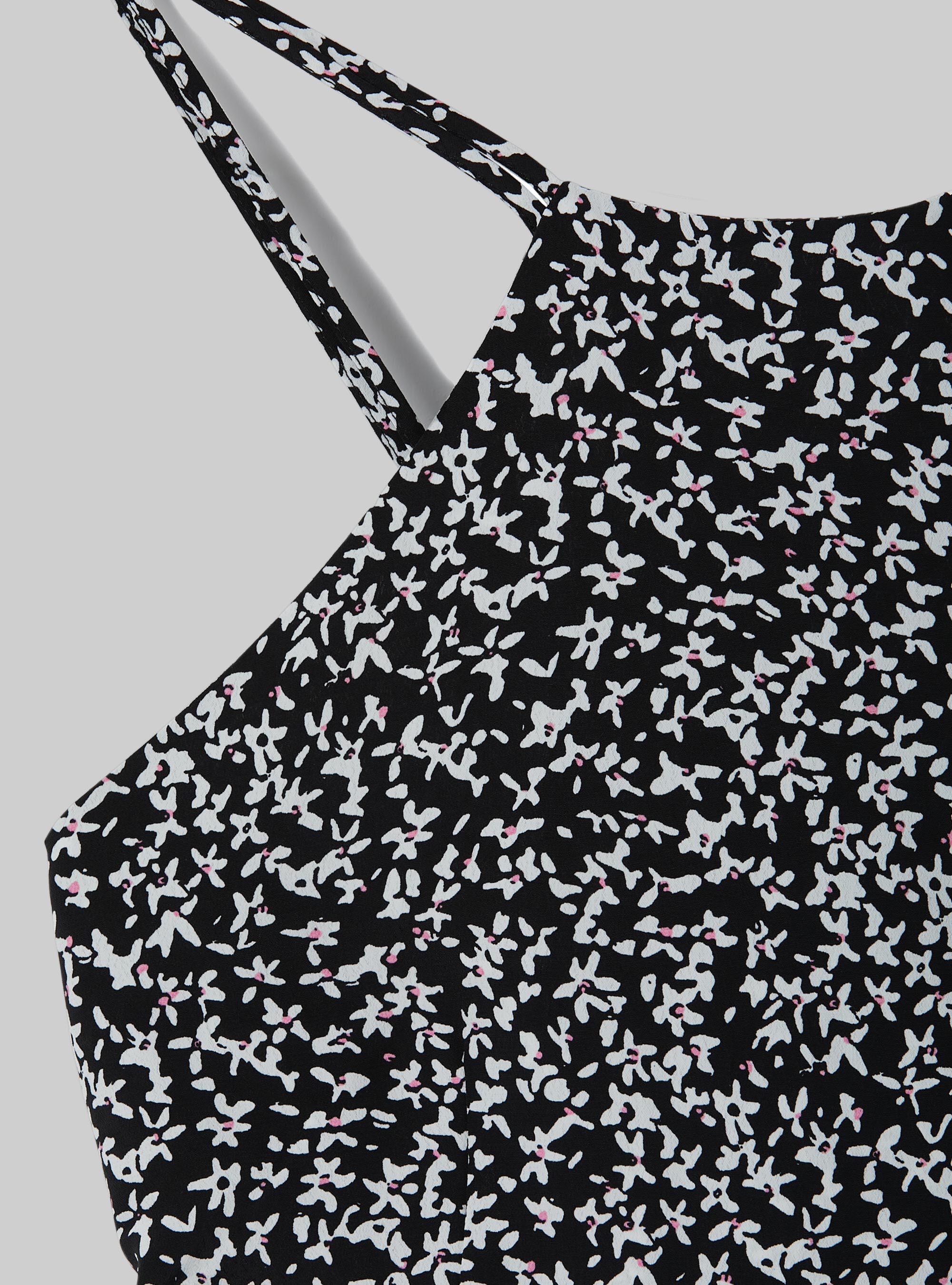 Robe avec bretelles florales, BK1 BLACK