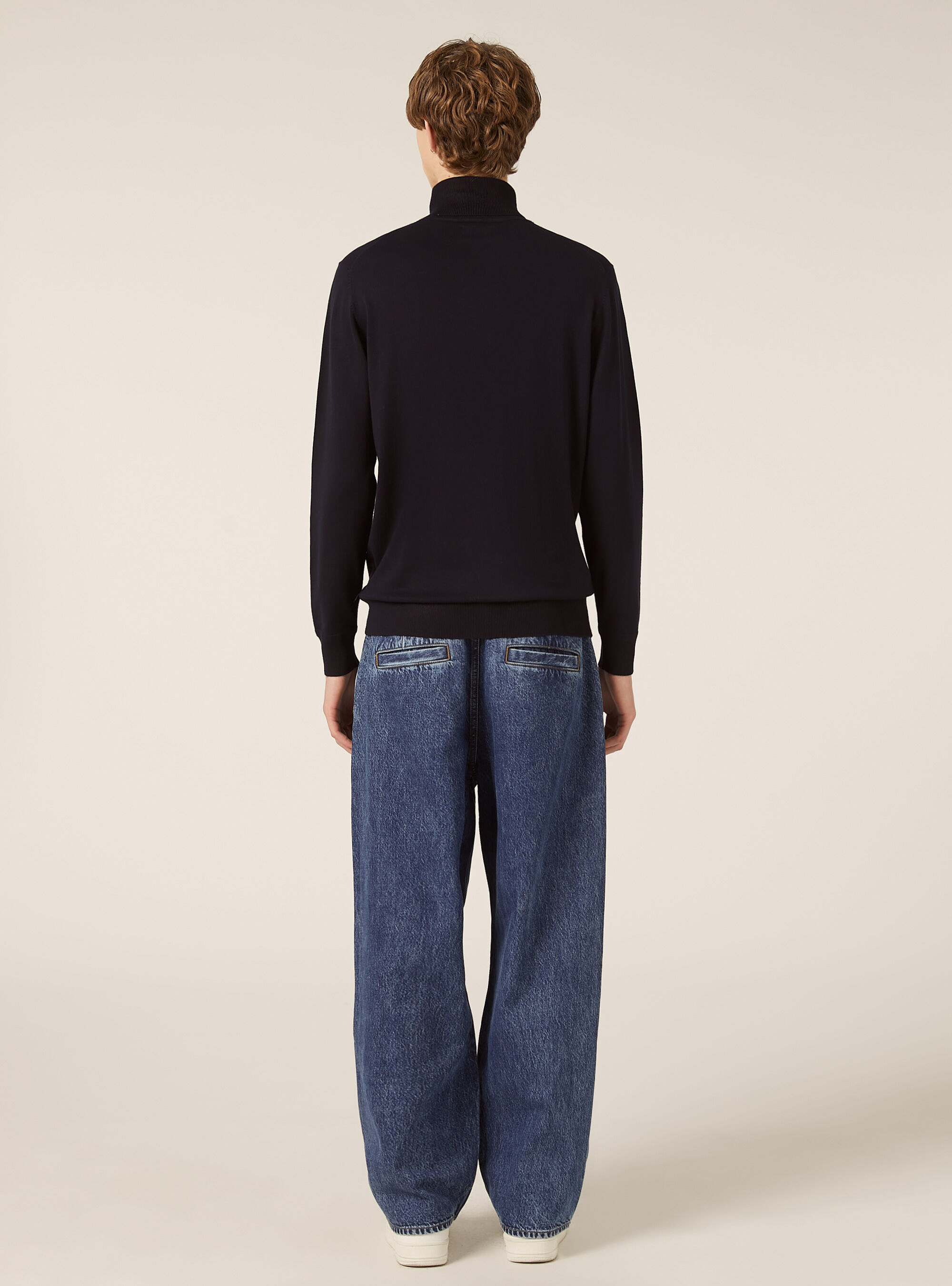 Rollkragenpullover aus weicher Viskose, NA1 NAVY DARK