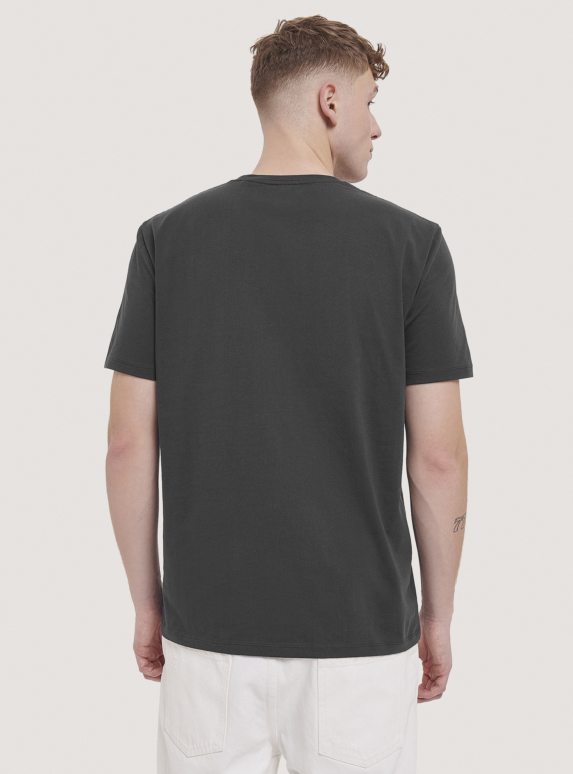 Camiseta con estampado de caf&eacute;, BK1 BLACK