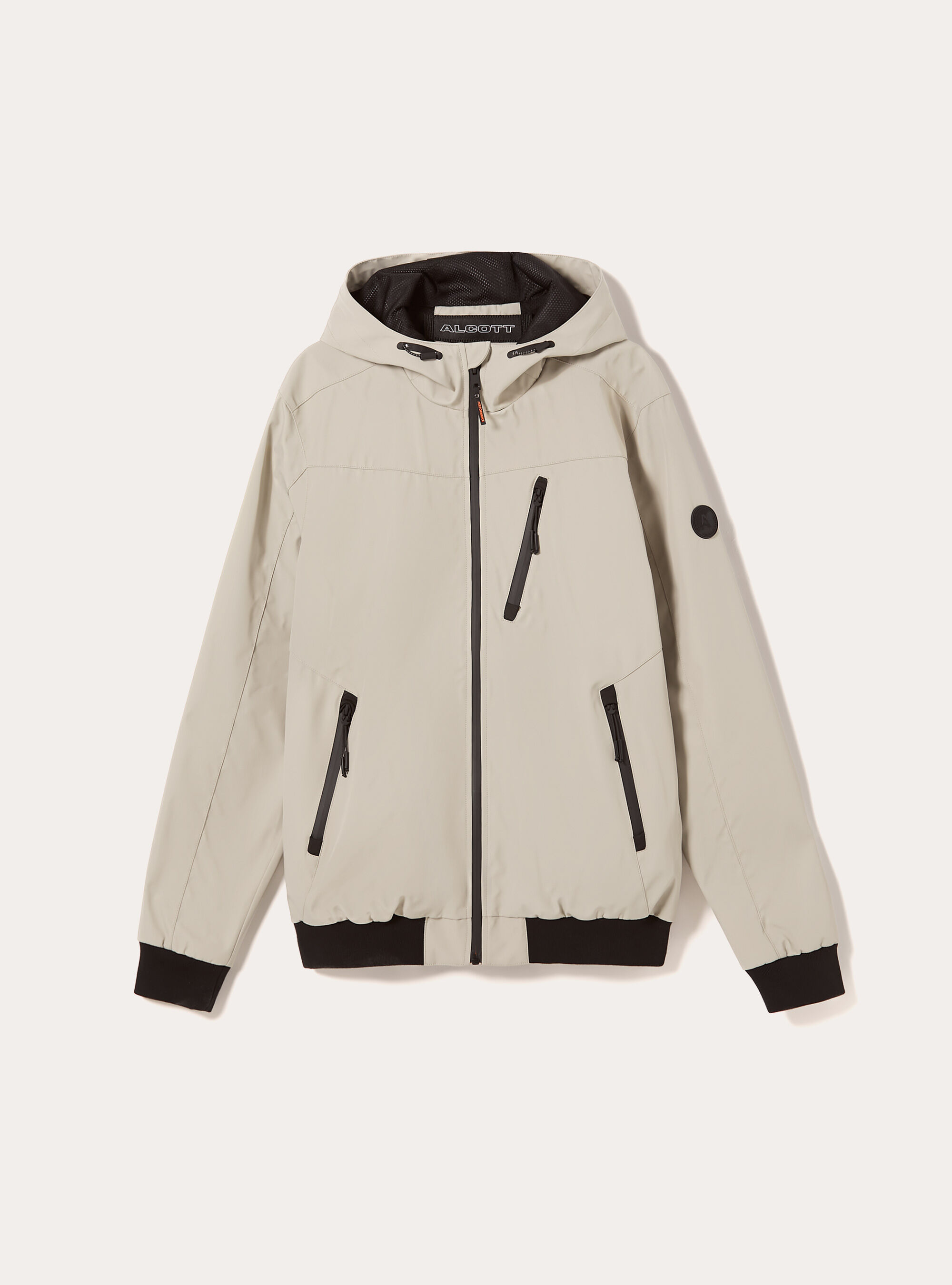 Cazadora cortaviento con capucha, CR3 CREAM LIGHT