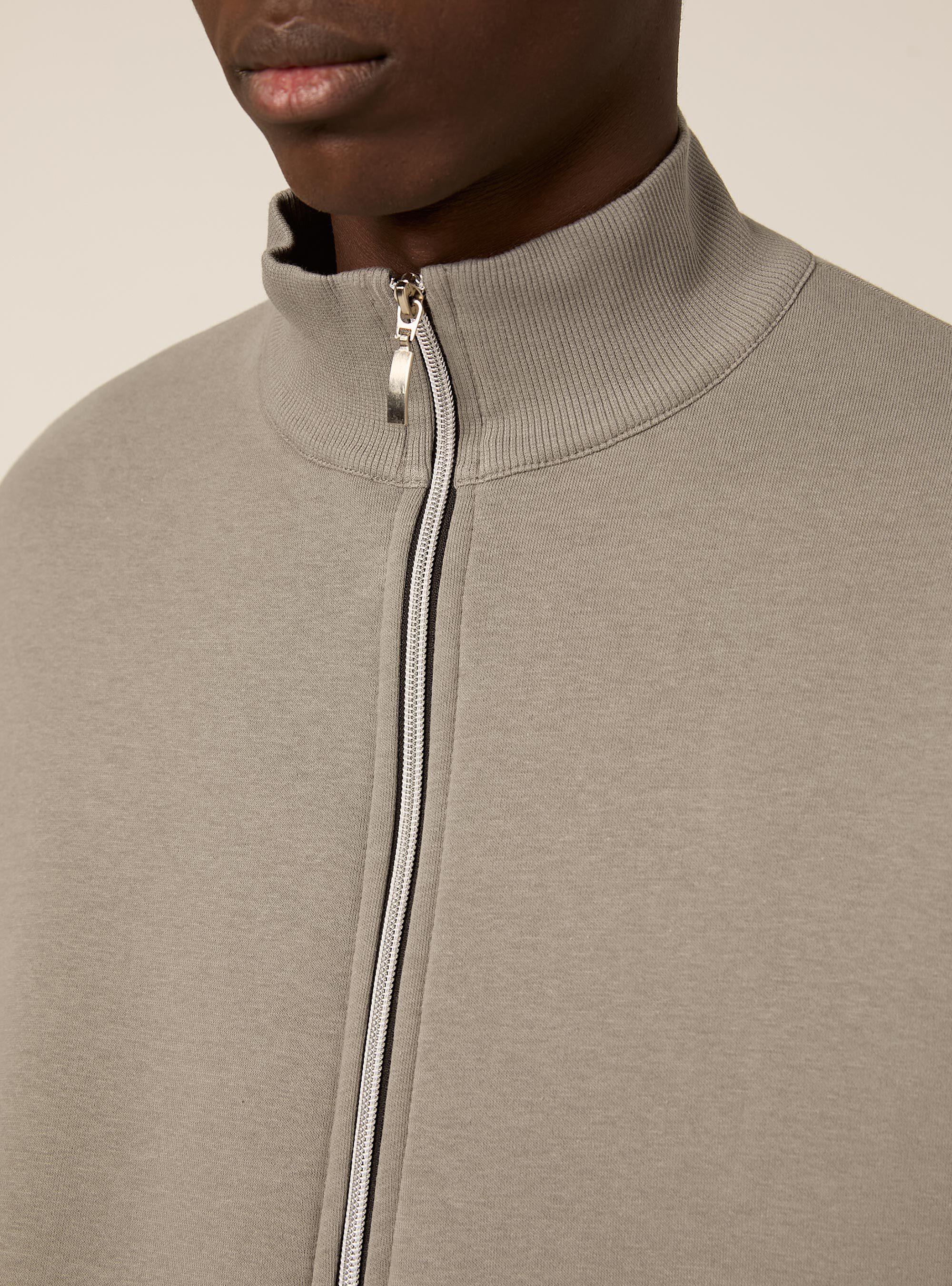 Cardigan con cerniera mezzocollo, GY2 GREY MEDIUM