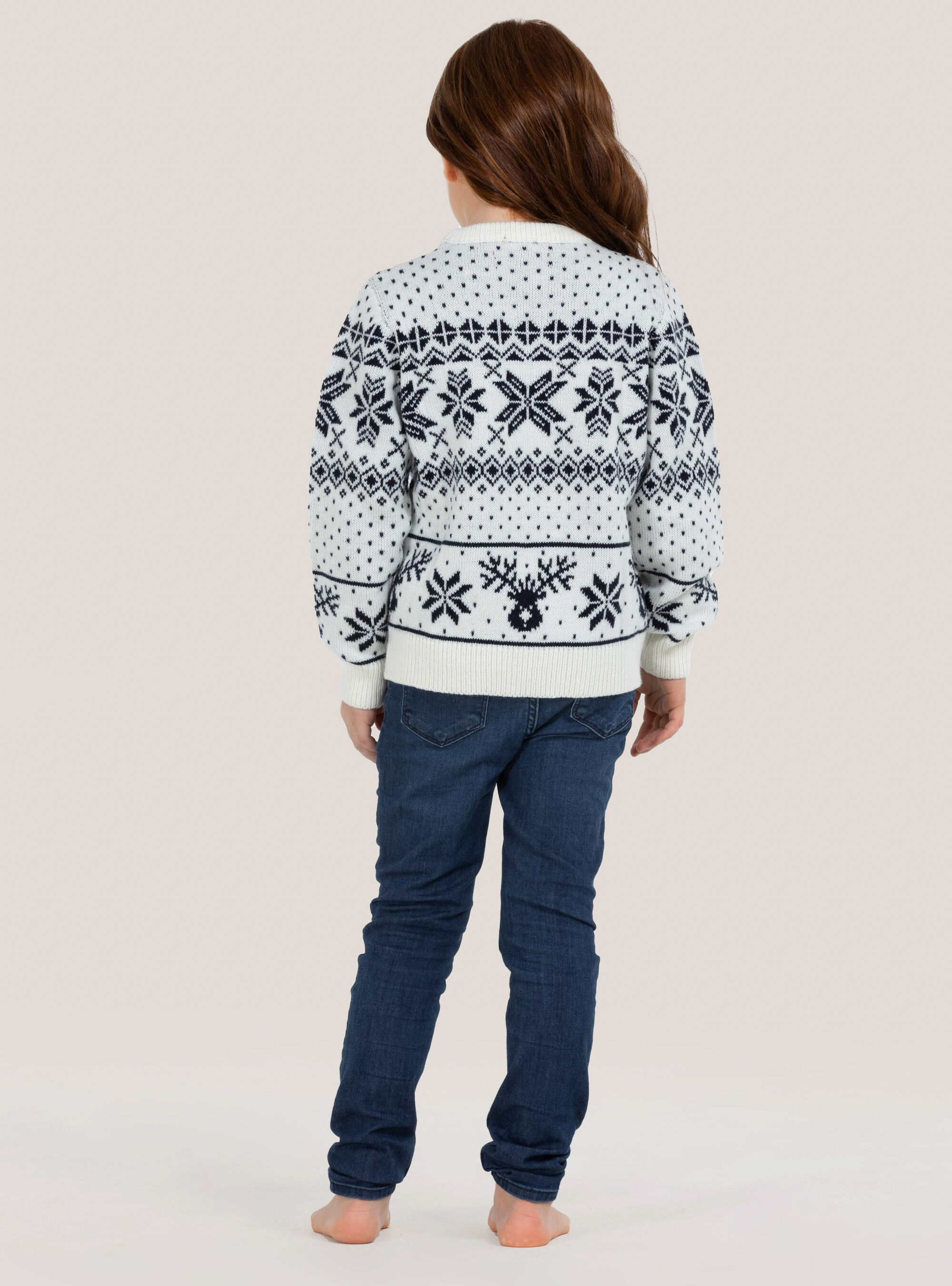 Pull de Noel ''mini me'' avec flocons de neige, C085 WHITE