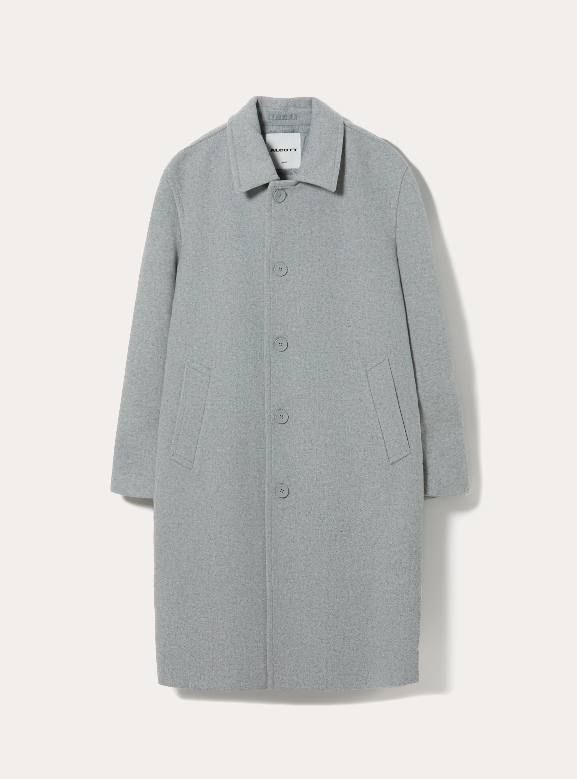Wool blend long coat with raglan sleeve