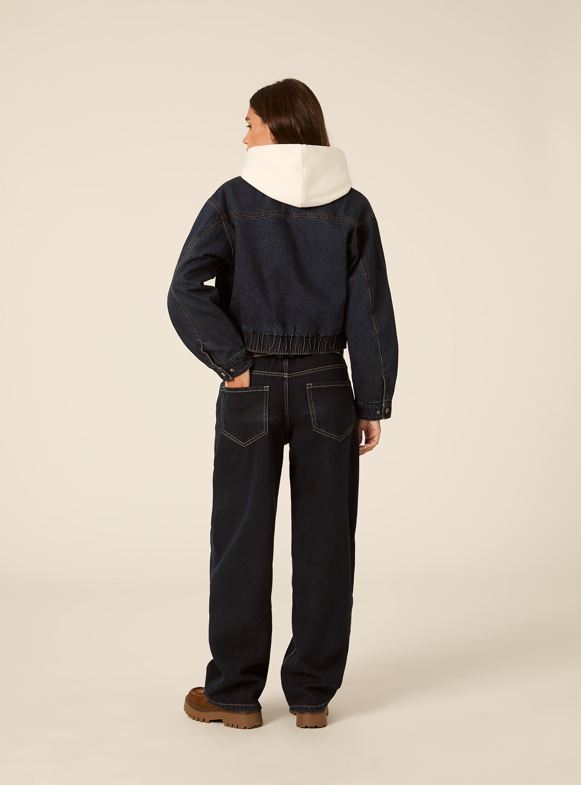 Giubbotto in denim corto, D002 MEDIUM DARK BLUE
