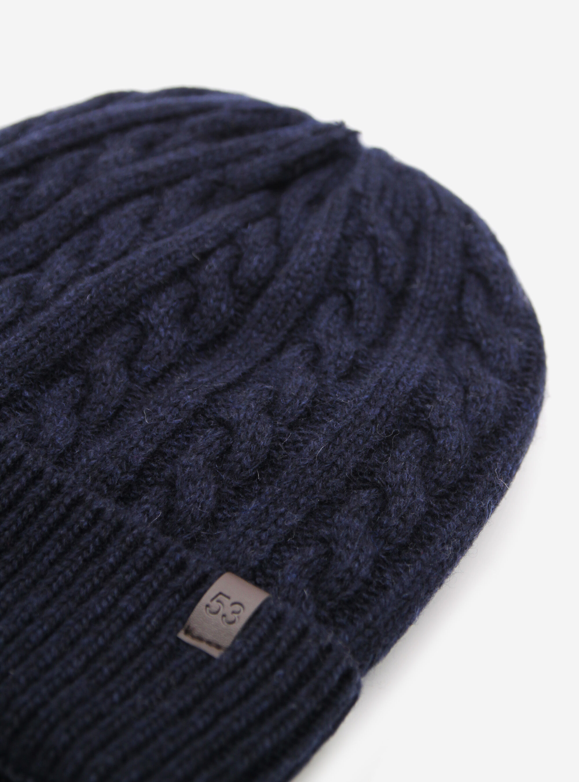 Bonnet en laine tress&eacute;, C210 BLUE NAVY