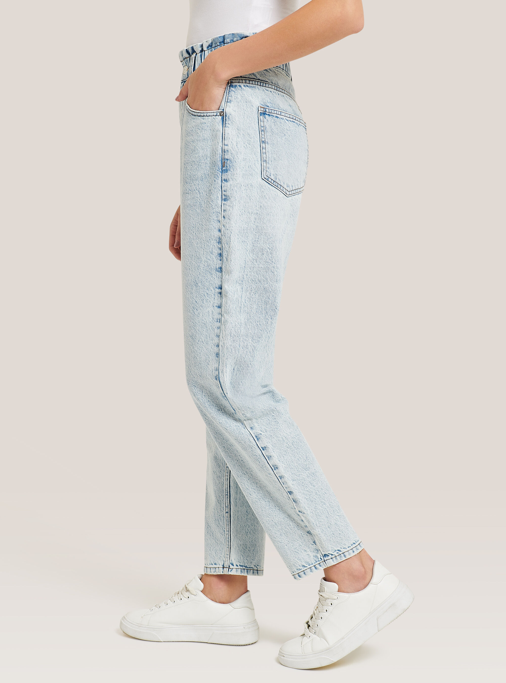 Jeans slouchy fit con elastico in vita in cotone | Alcott | Jeans Uomo