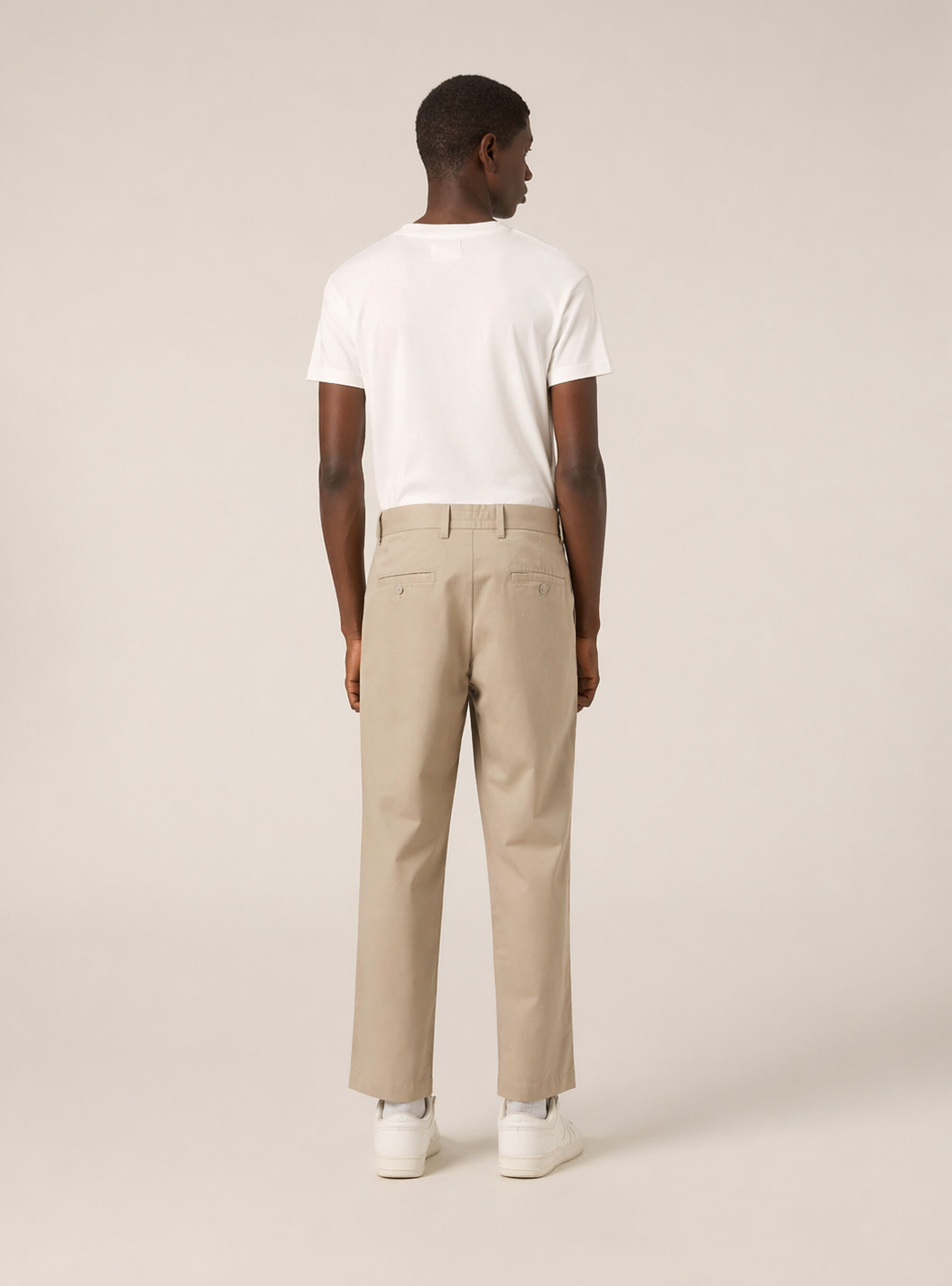 Pantalon chino slim fit en twill stretch, BG2 BEIGE MEDIUM