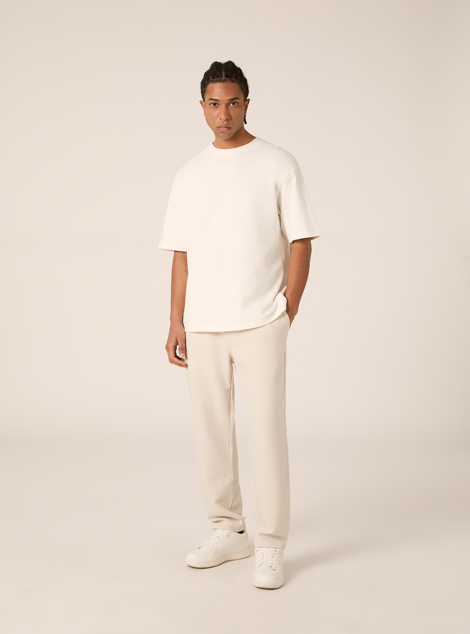 Twill jogger trousers, BG3 BEIGE LIGHT