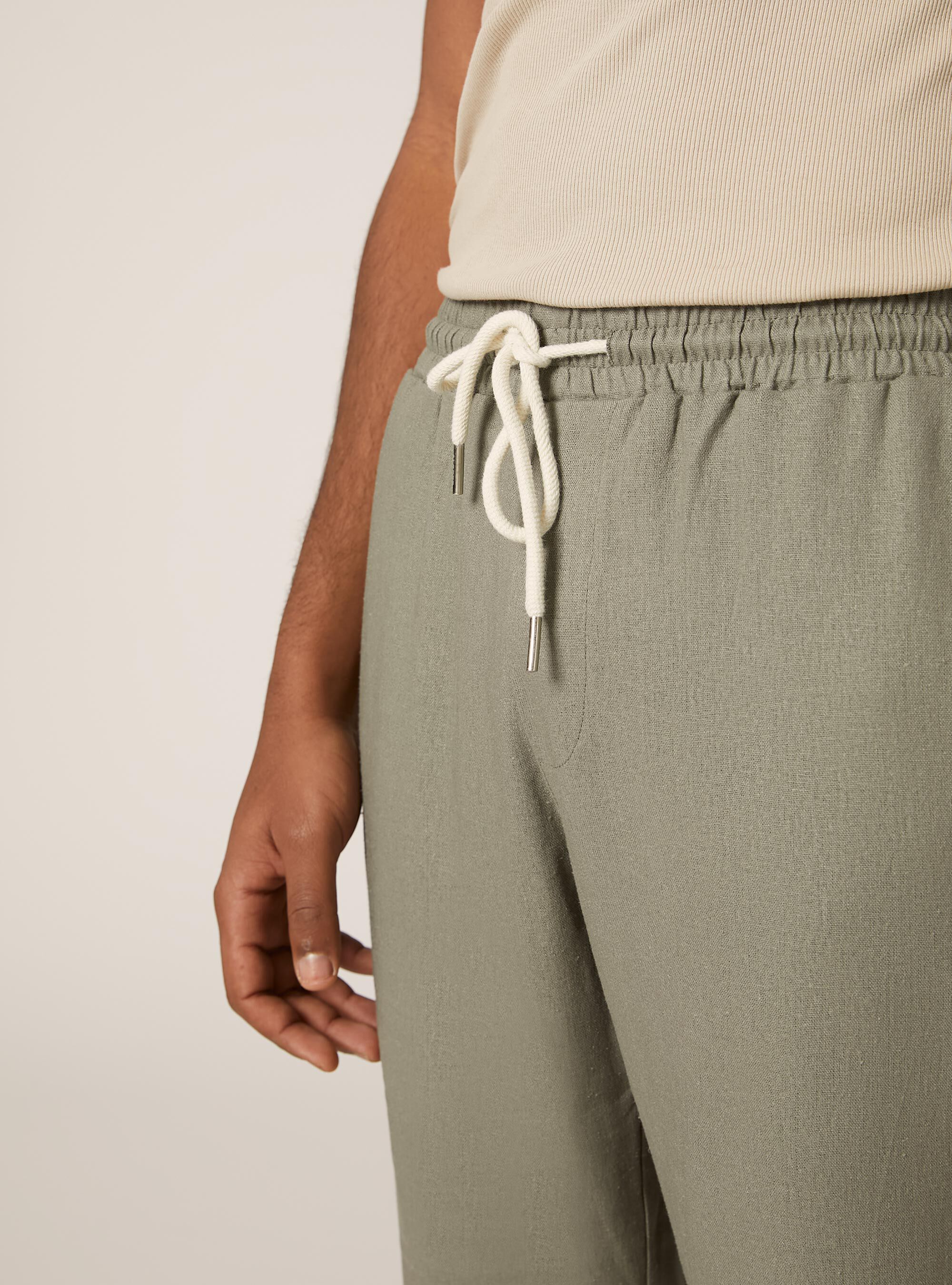 Linen blend jogger trousers, KY3 KAKY LIGHT