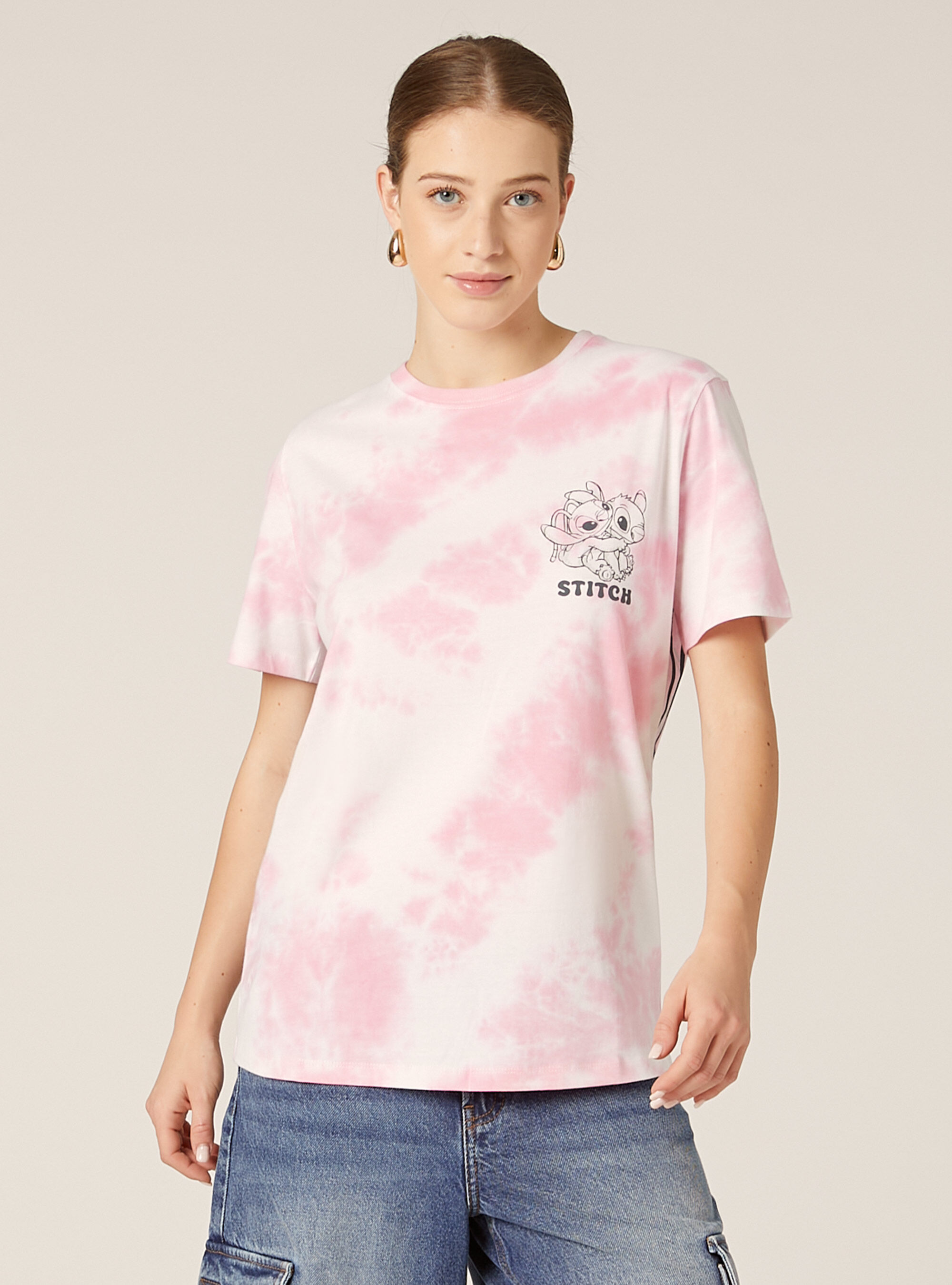 Stitch / Alcott print t-shirt, PK1 PINK DARK