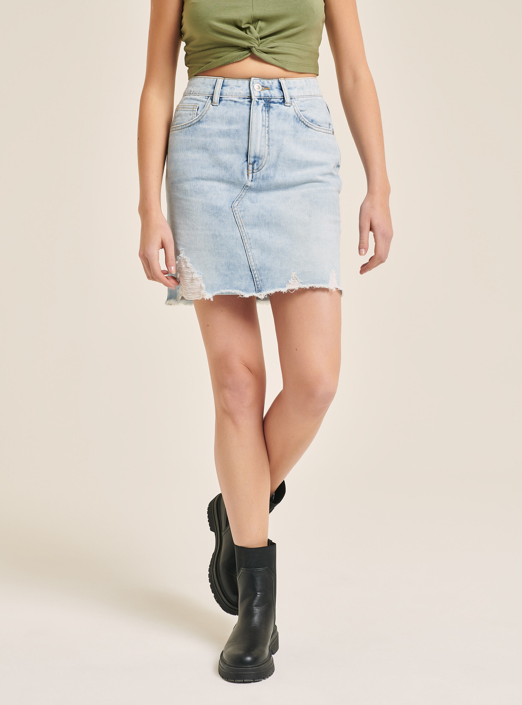 100 cotton jean skirt discount