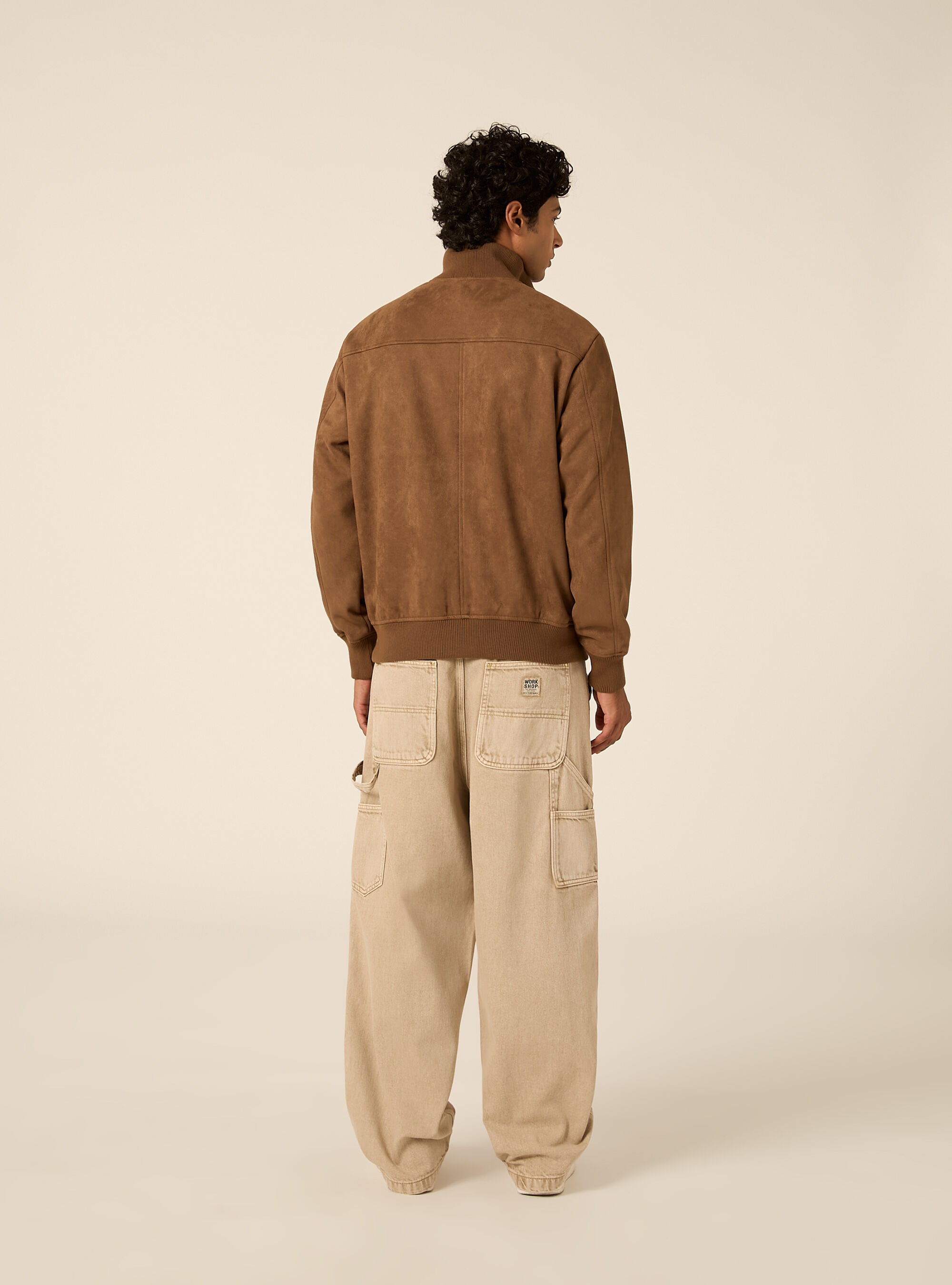 Giubbotto bomber effetto suede, TB2 TOBACCO MEDIUM