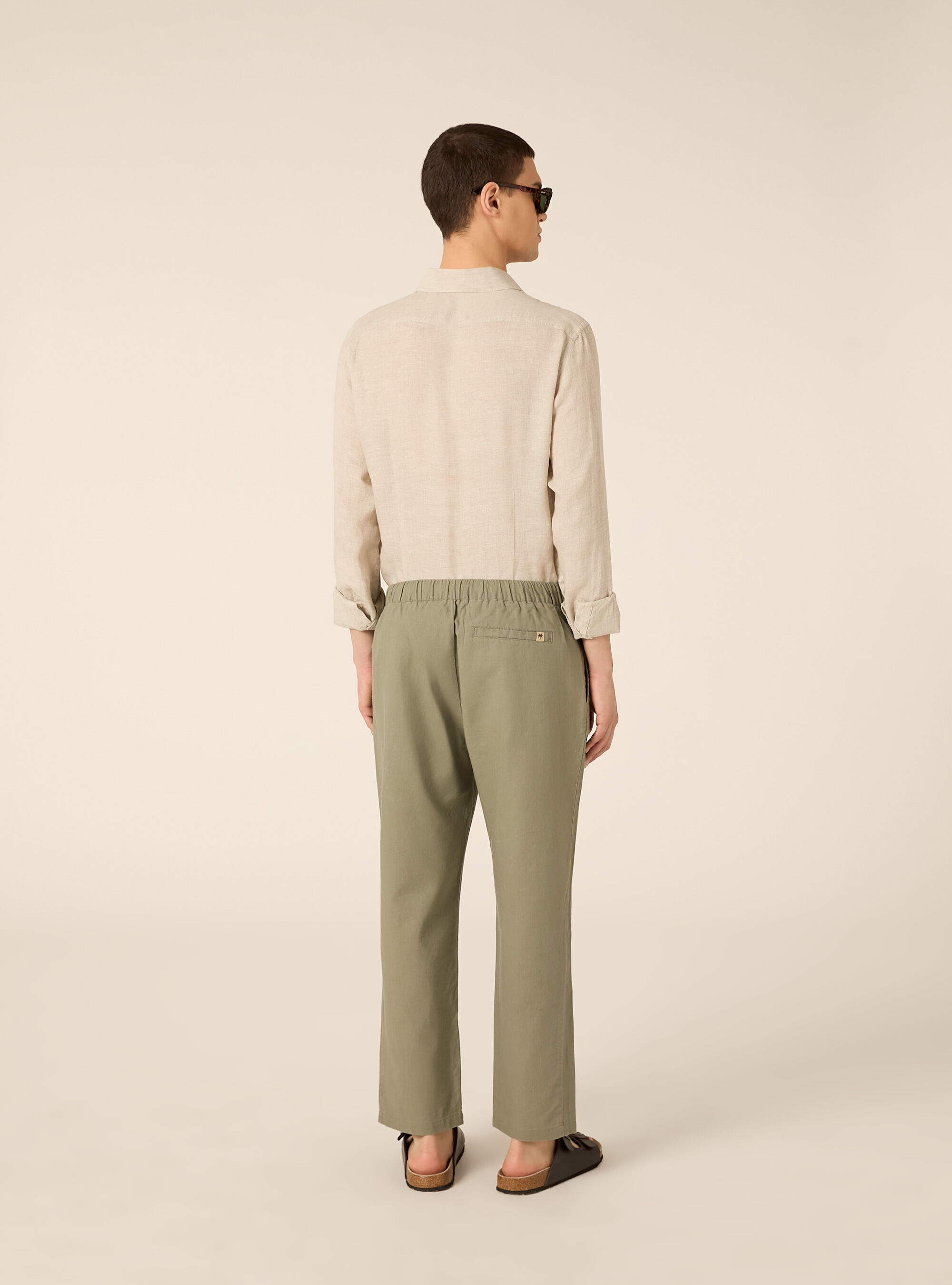 Pantaloni misto lino con coulisse, KY2 KAKY MEDIUM