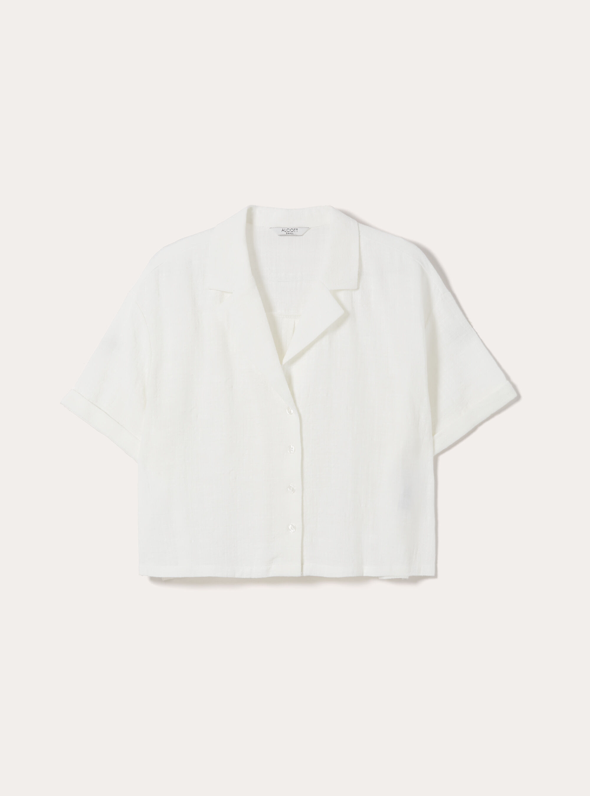 Camicia maniche corte crop, WH2 WHITE