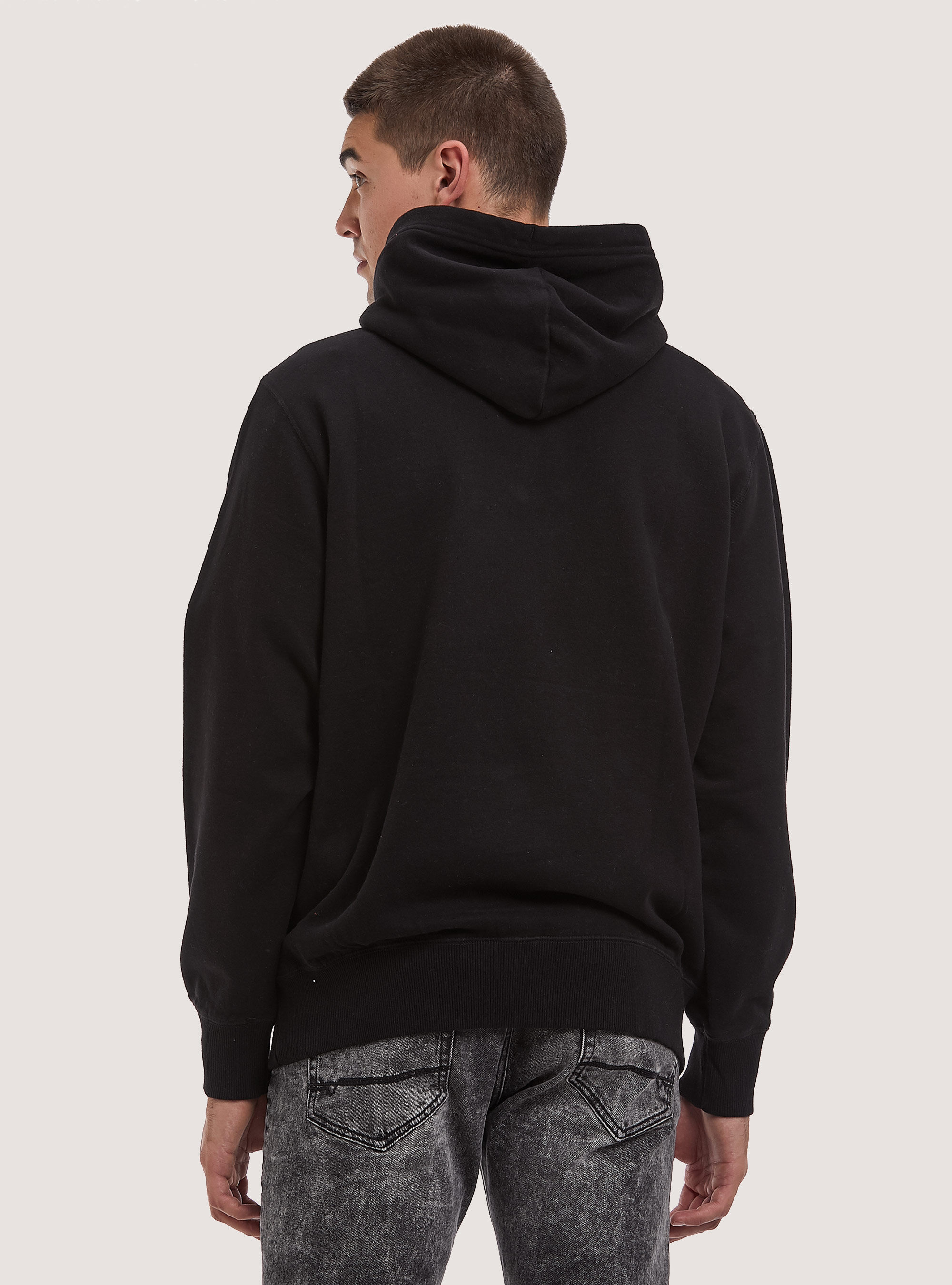 Plain black hoodie for printing top