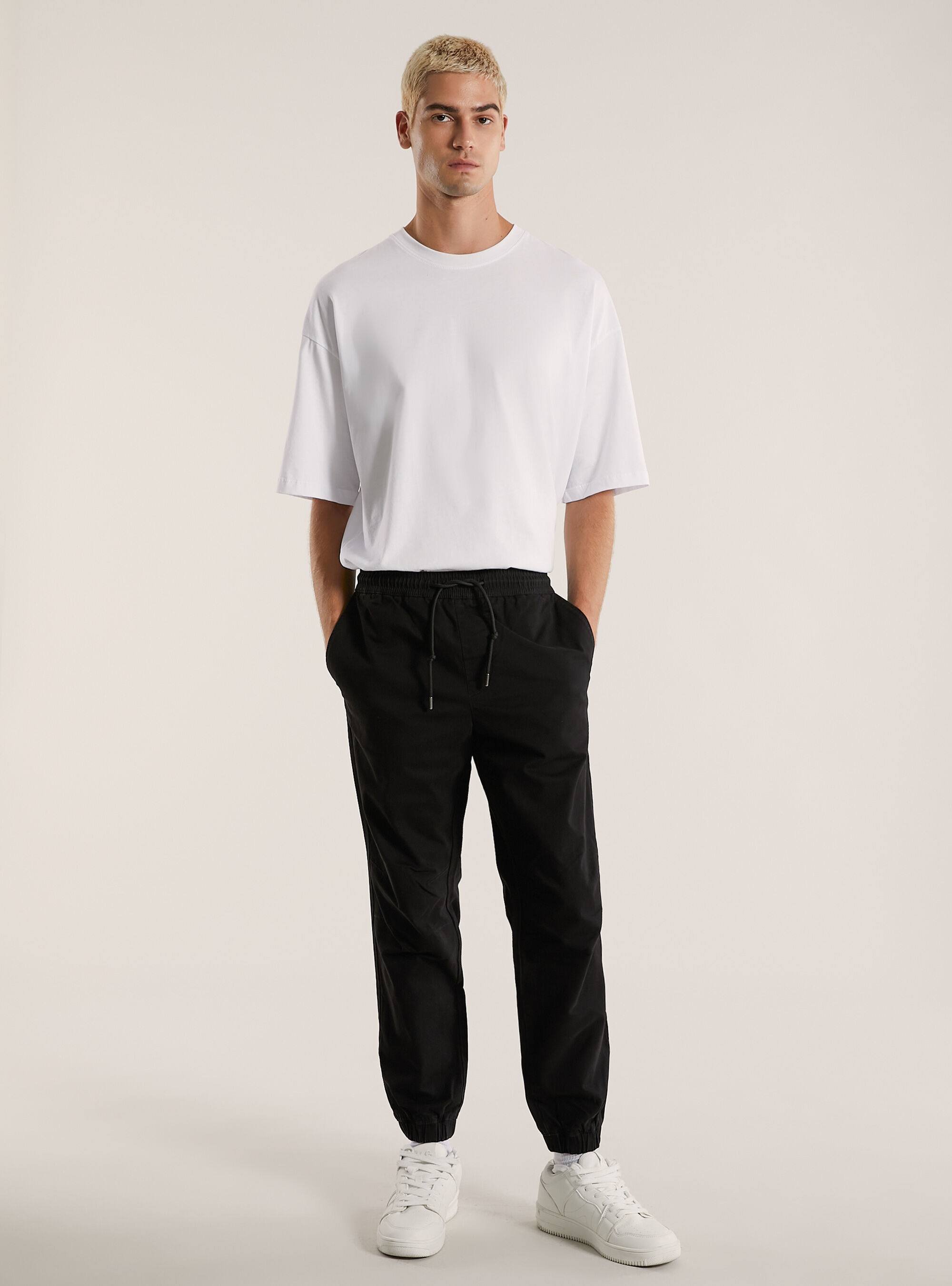 Mens cotton sweatpants with drawstring top