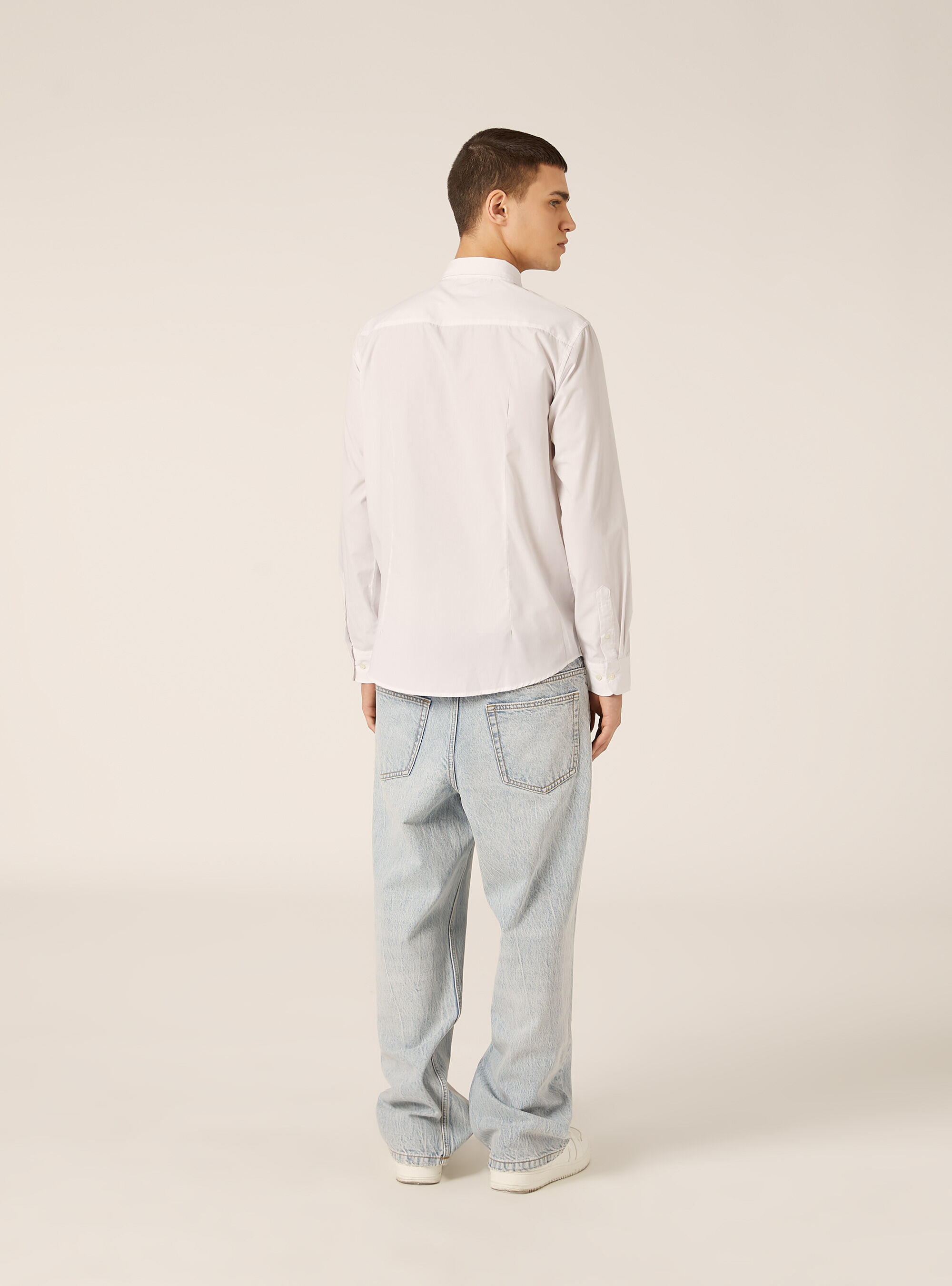 Chemise &agrave; manches longues unie, WH1 OFF WHITE