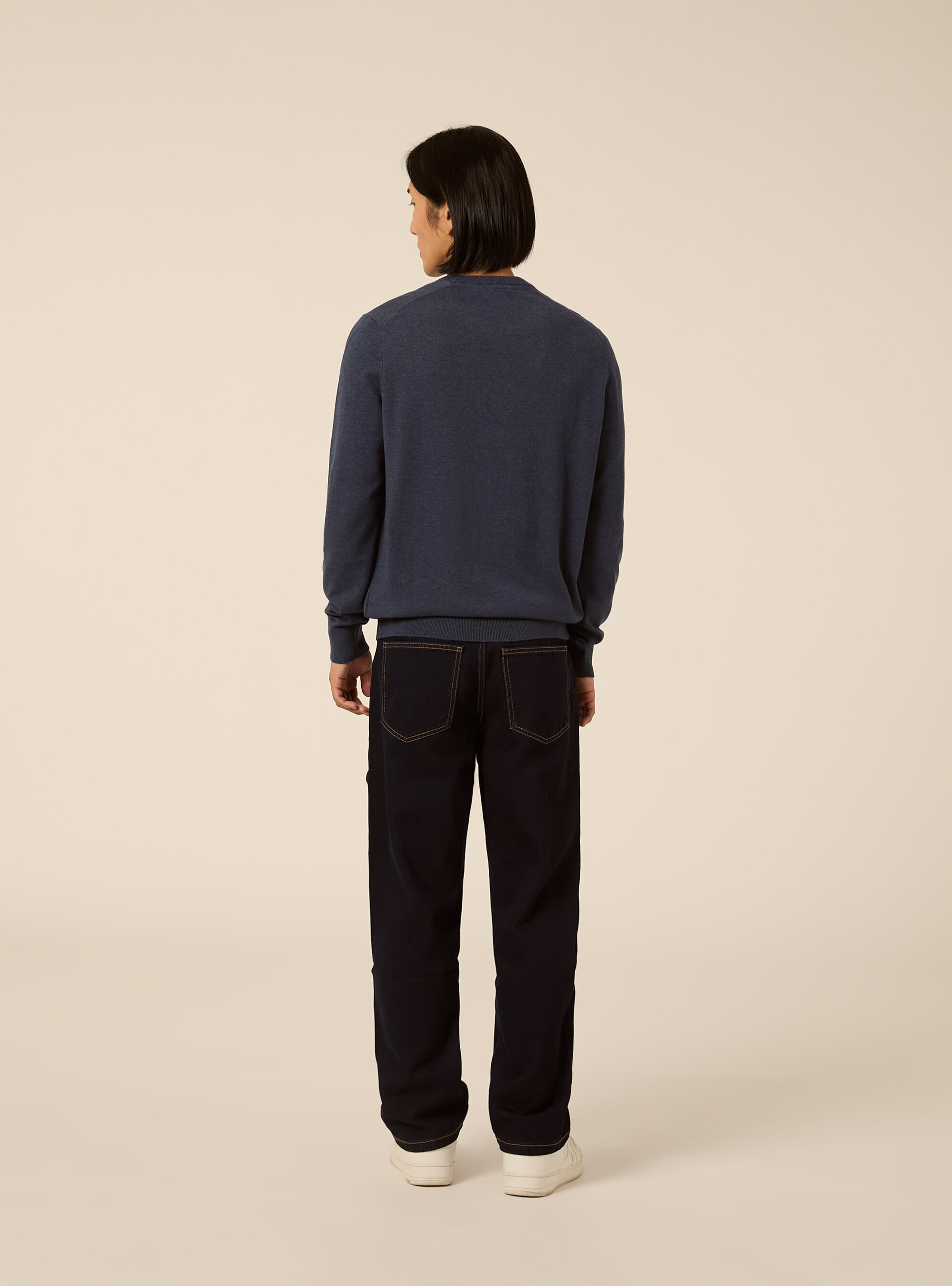 Rundhals pullover aus wolle und kaschmirmischung, IN2 INDIGO MEDIUM