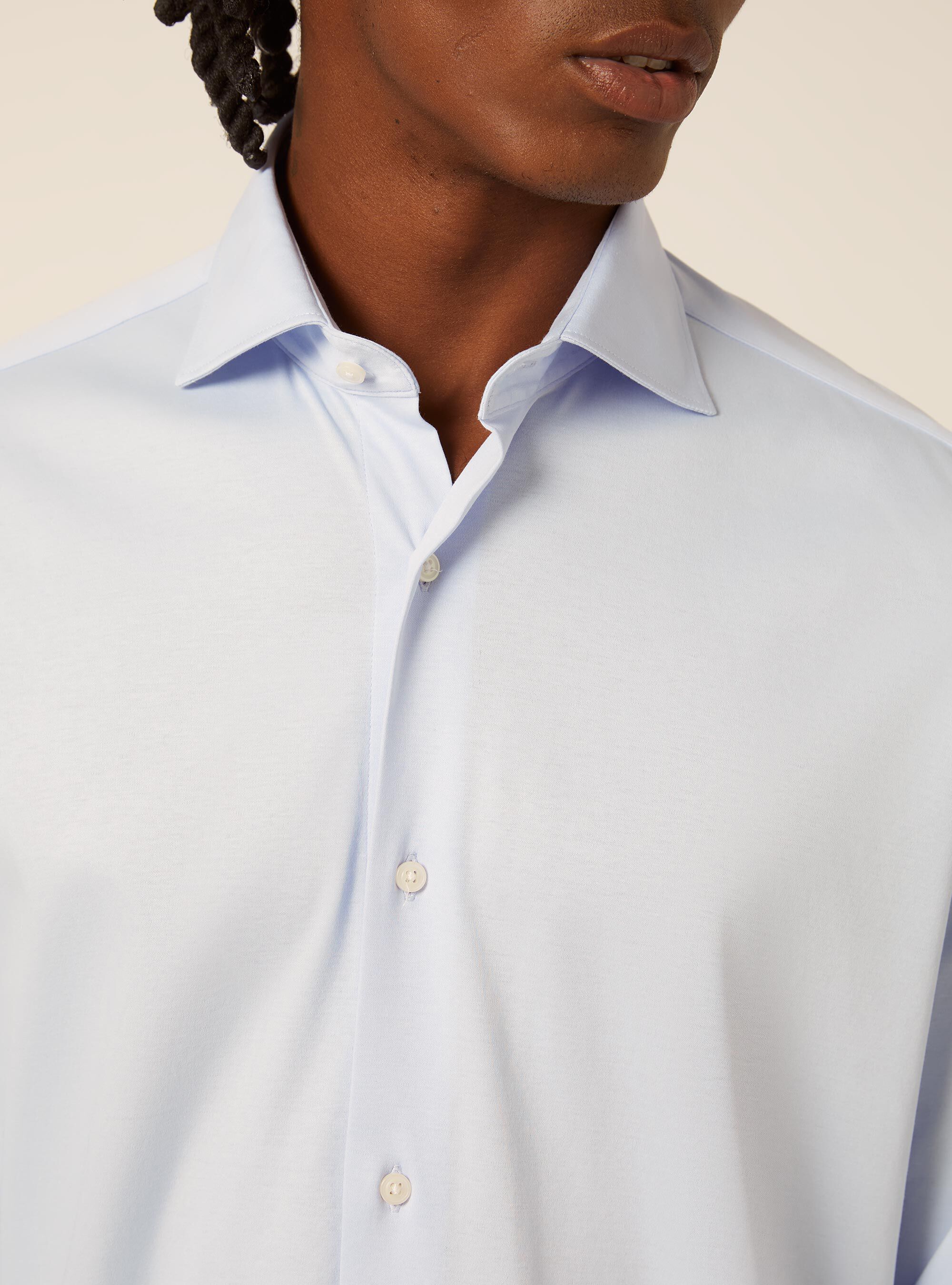 Camicia in jersey elasticizzato, AZ1 AZURE DARK