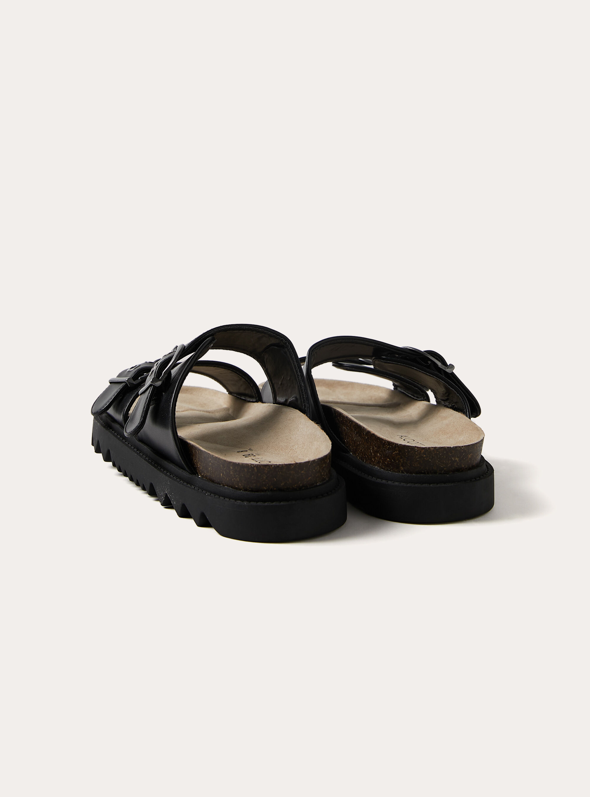 Sandali bassi con fibbie, BK1 BLACK