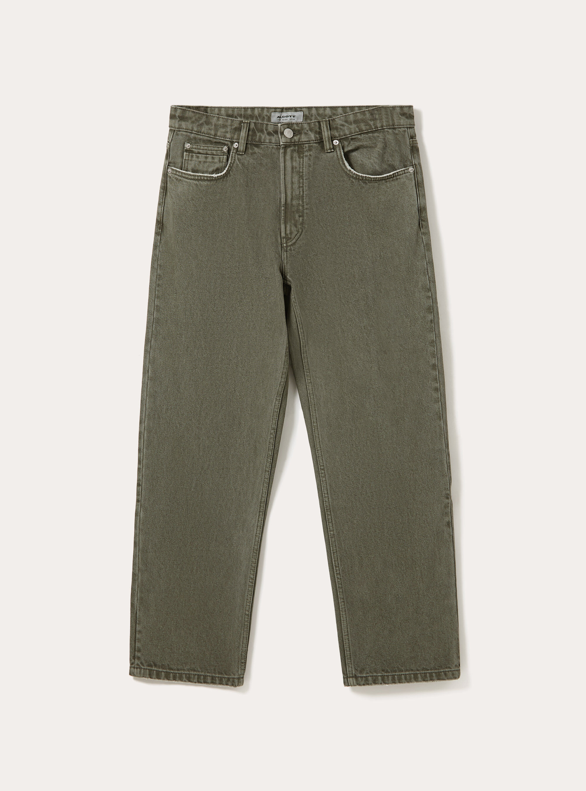 Pantalon droit en denim color&eacute;, KY2 KAKY MEDIUM