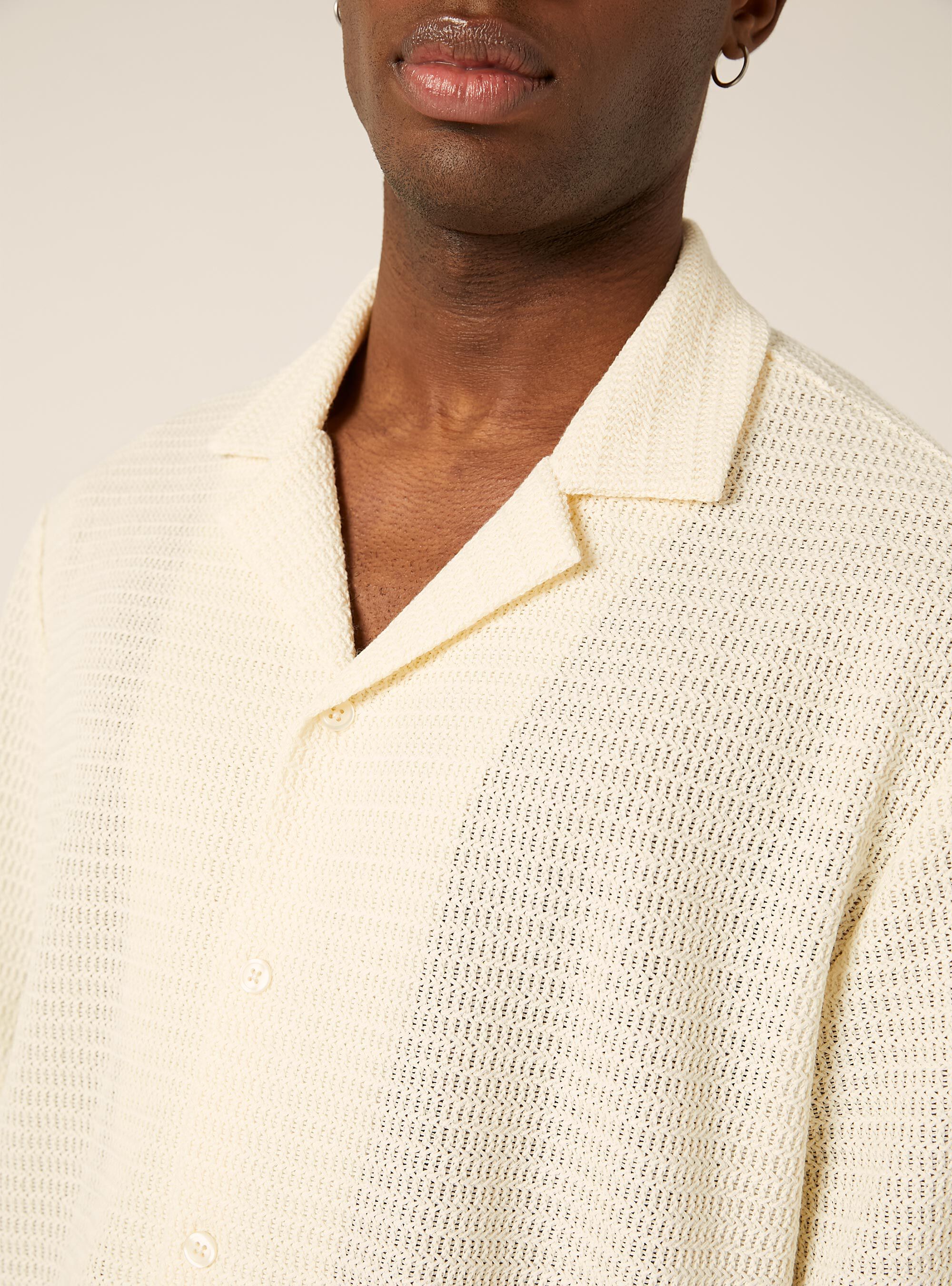 Camicia bowling regular fit effetto rete, WH1 OFF WHITE