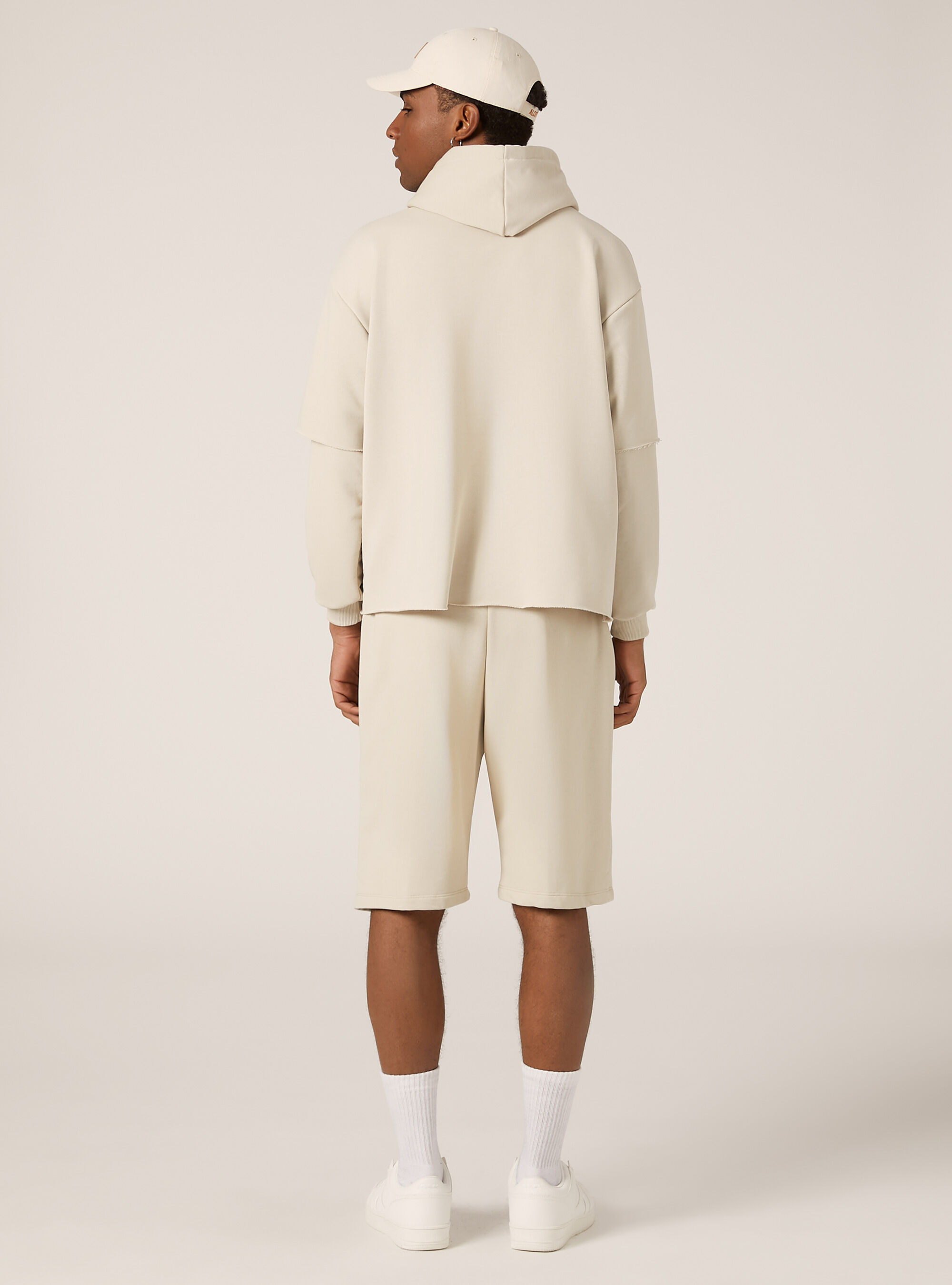 Double sleeve boxy sweatshirt, BG3 BEIGE LIGHT