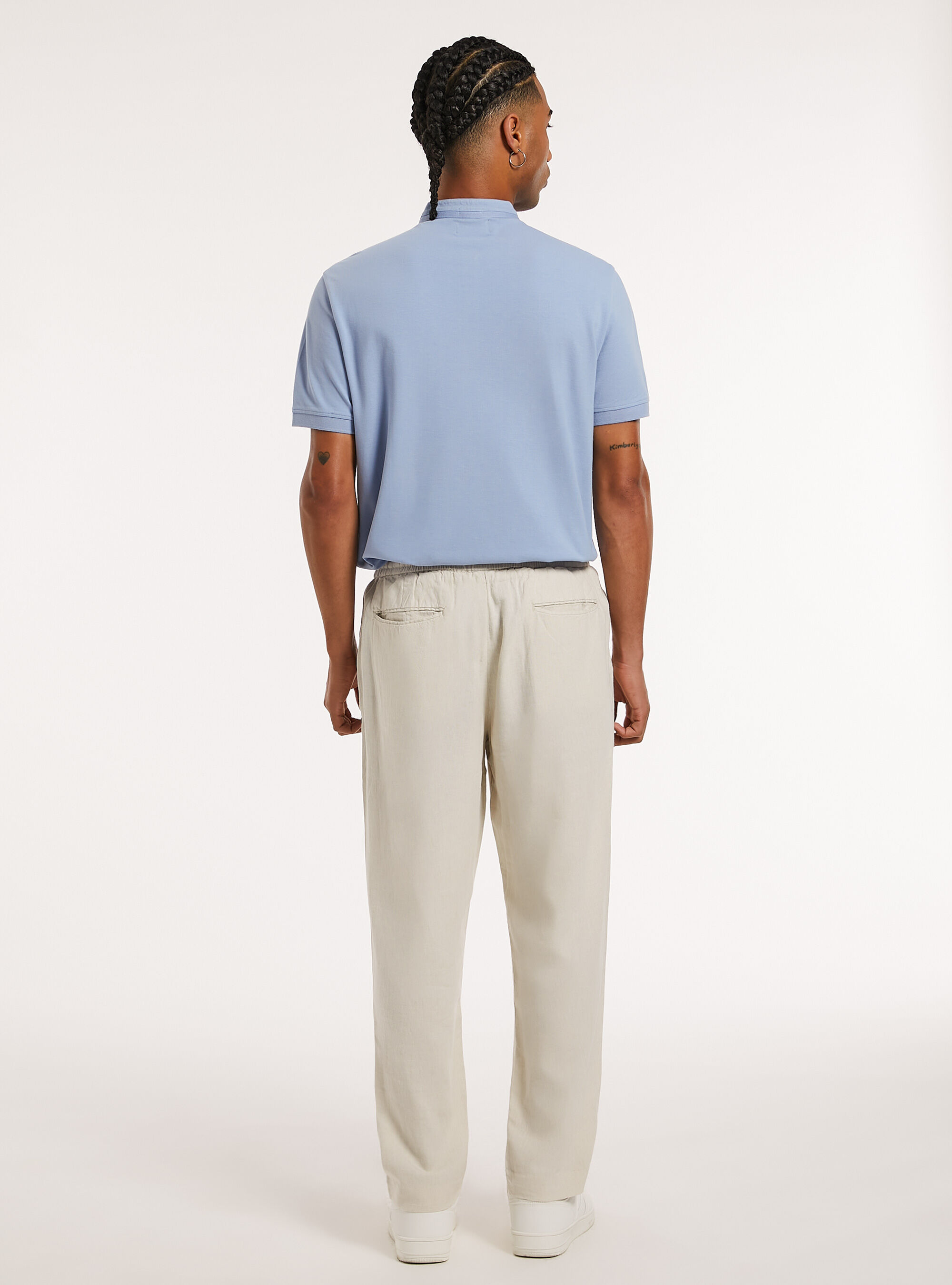 Pantalon jogger en lin, SA3 SAND LIGHT