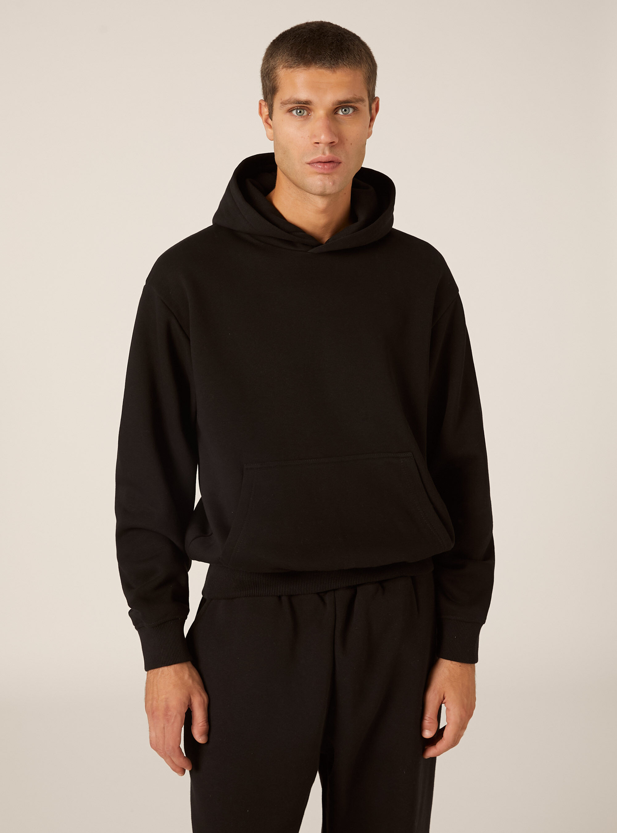 Boxy fit hoodie, BK1 BLACK