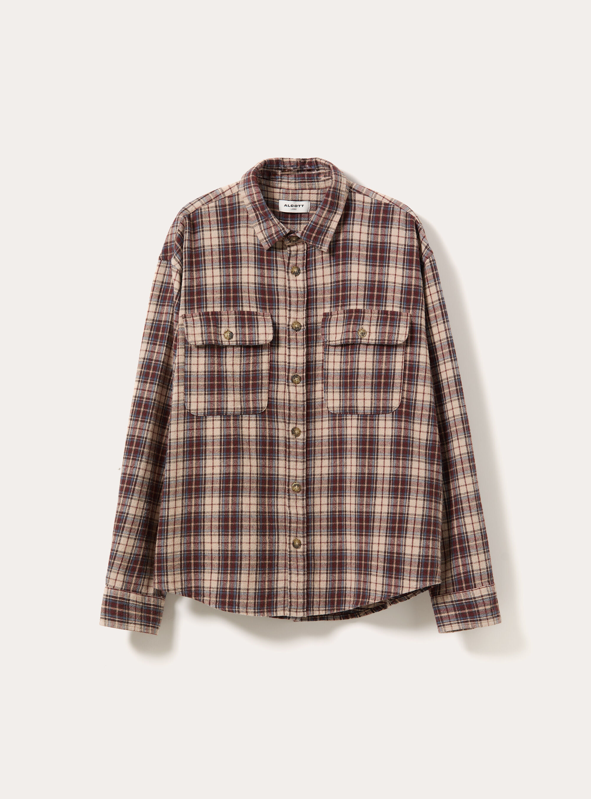 Camicia flanella quadri, BG2 BEIGE MEDIUM