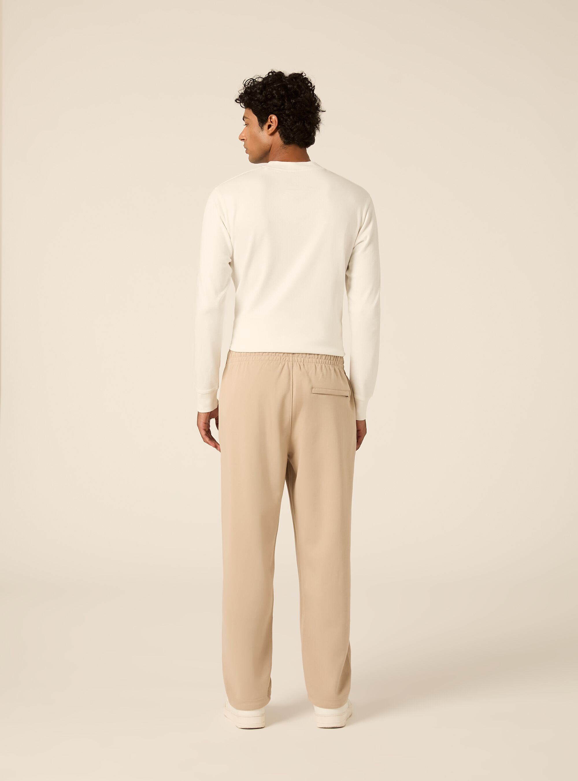 Pantaloni tuta in interlock relaxed fit, BG2 BEIGE MEDIUM