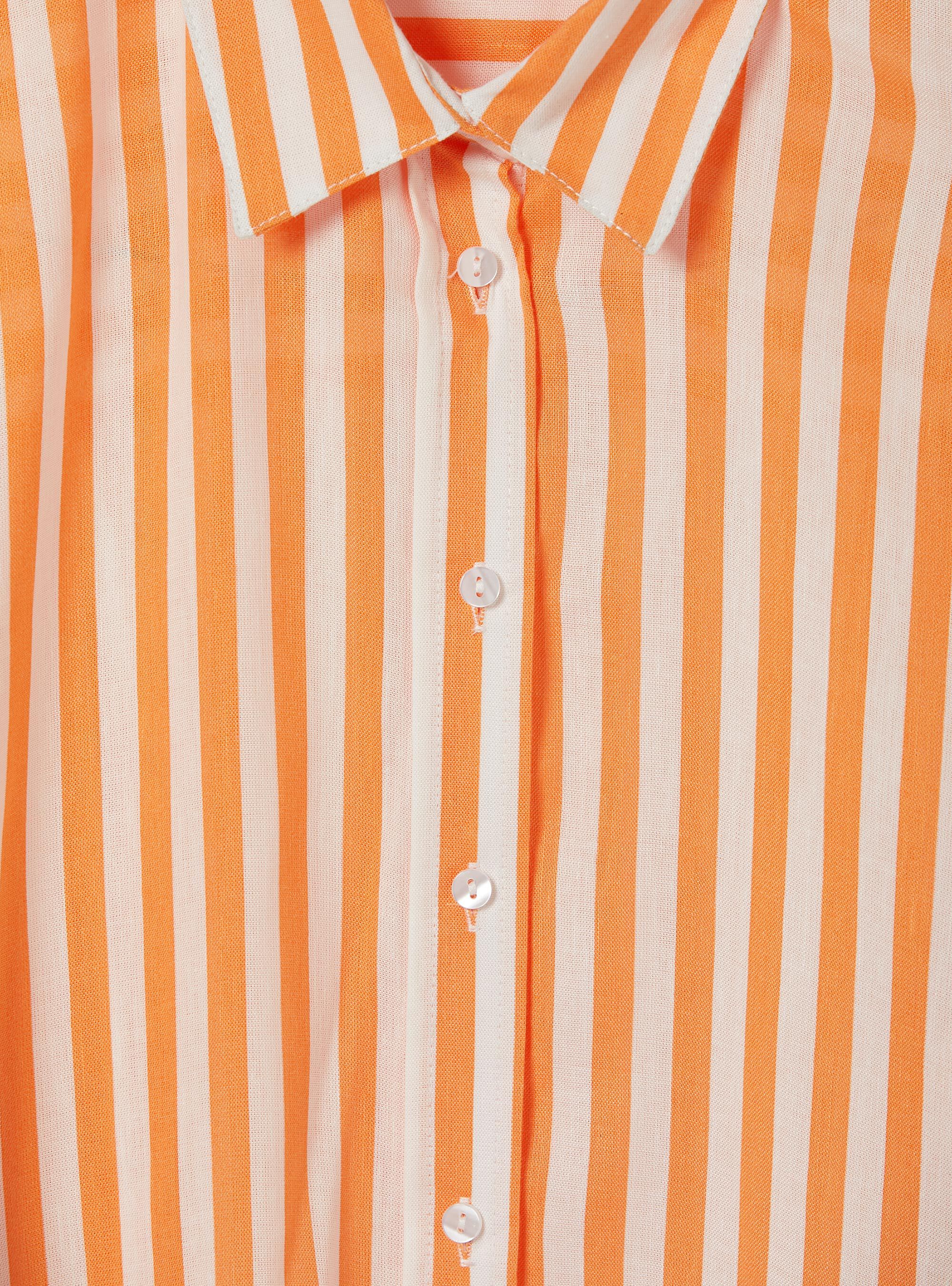 Linen blend striped shirt, OR3 ORANGE LIGHT