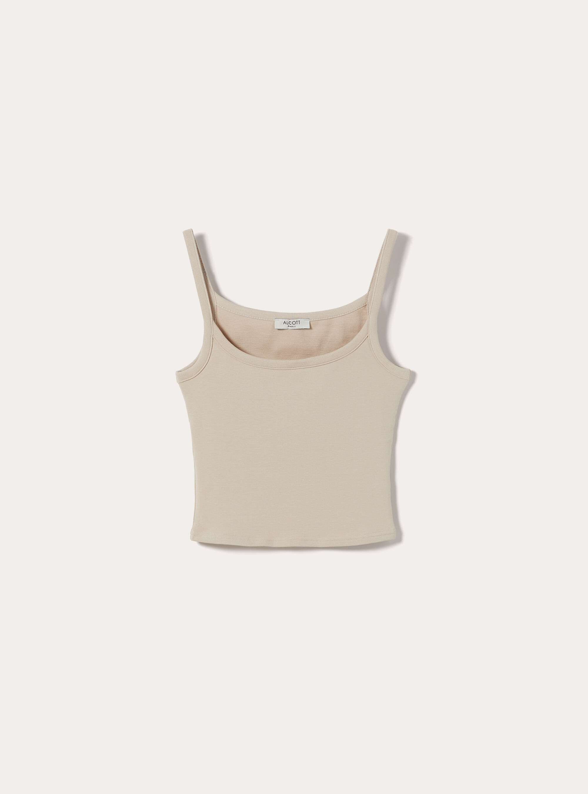Canotta crop a coste basic, BG2 BEIGE MEDIUM