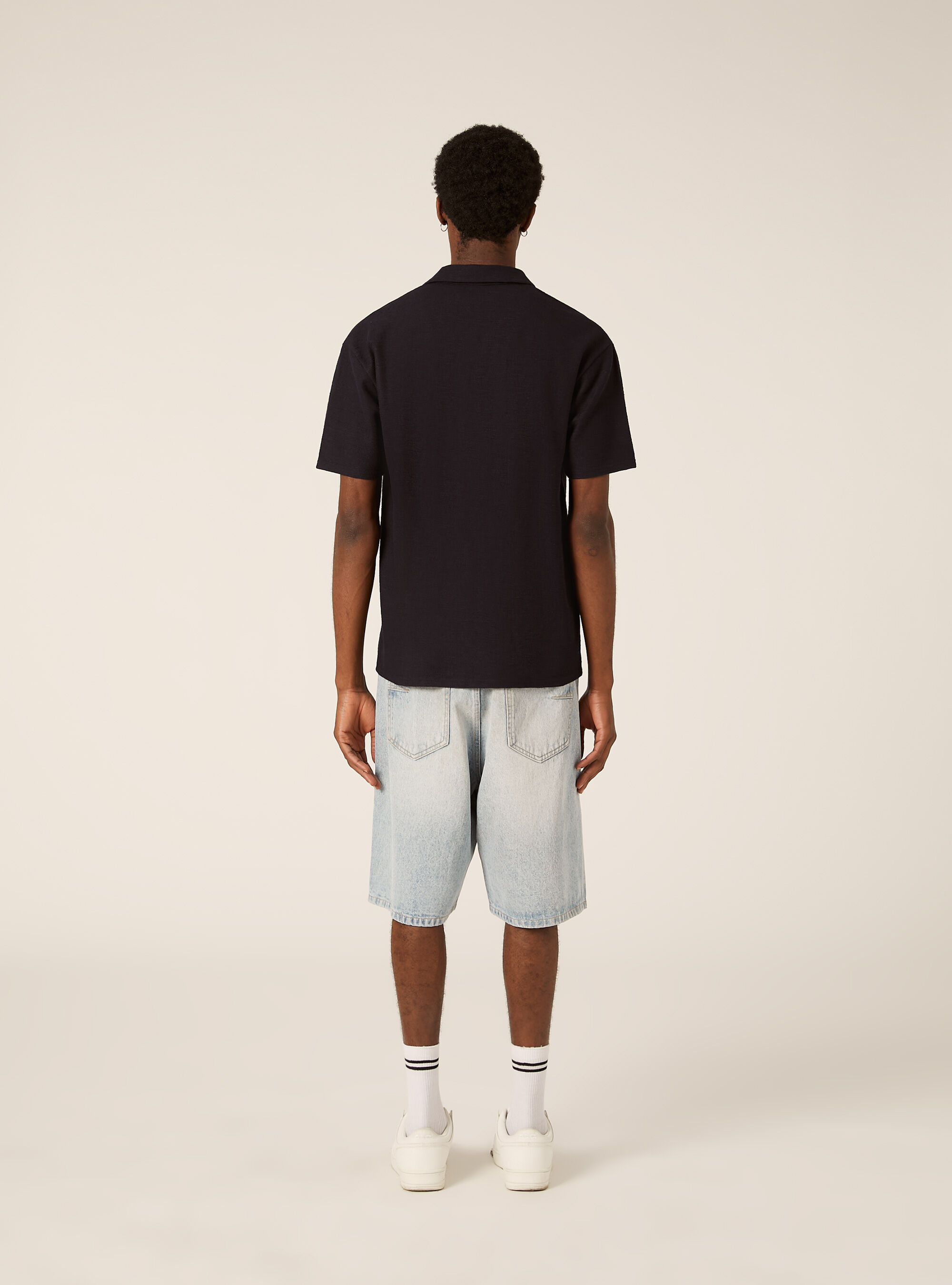 Waffle Knit Polo Shirt, NA1 NAVY DARK