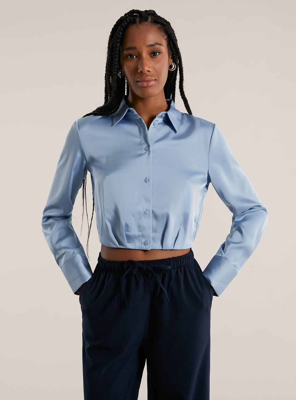 cropped dress shirt Shop Off-White Oversized Crop Made in Italy. Cropped Boxy Style Cotton Oxford