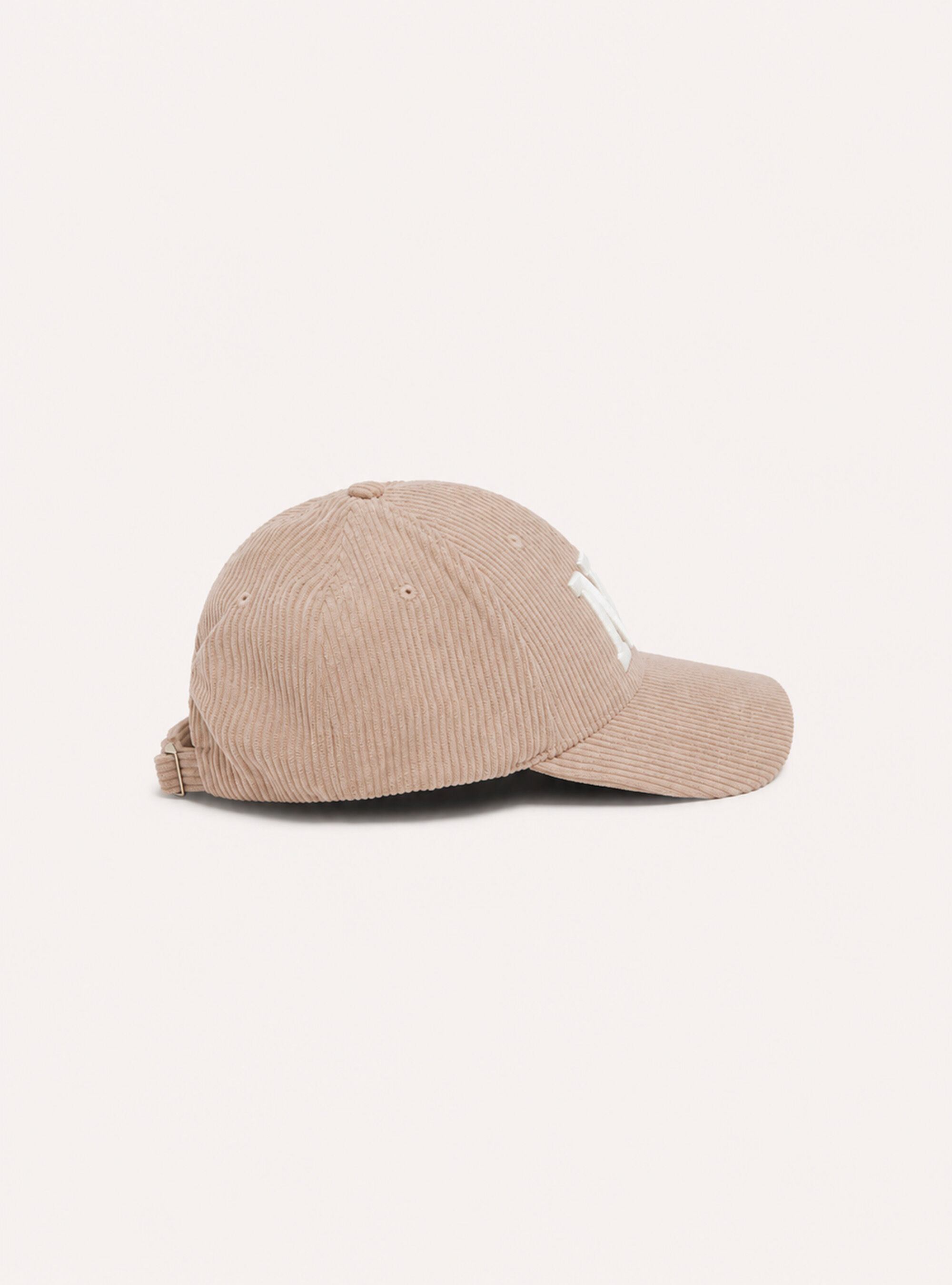 Cappello con visiera e ricamo in velluto a coste, BG2 BEIGE MEDIUM