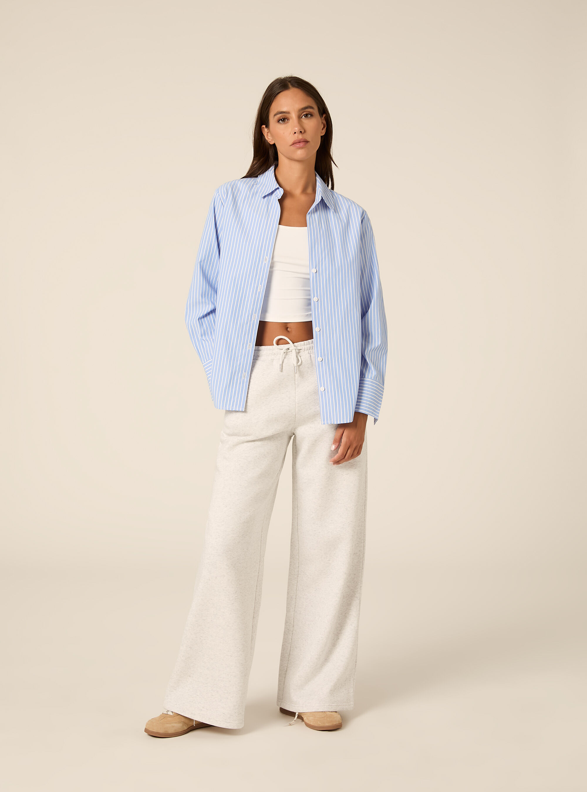 Camicia in popeline a righe