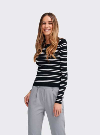 Pullover Alcott a righe comfort fit a costina