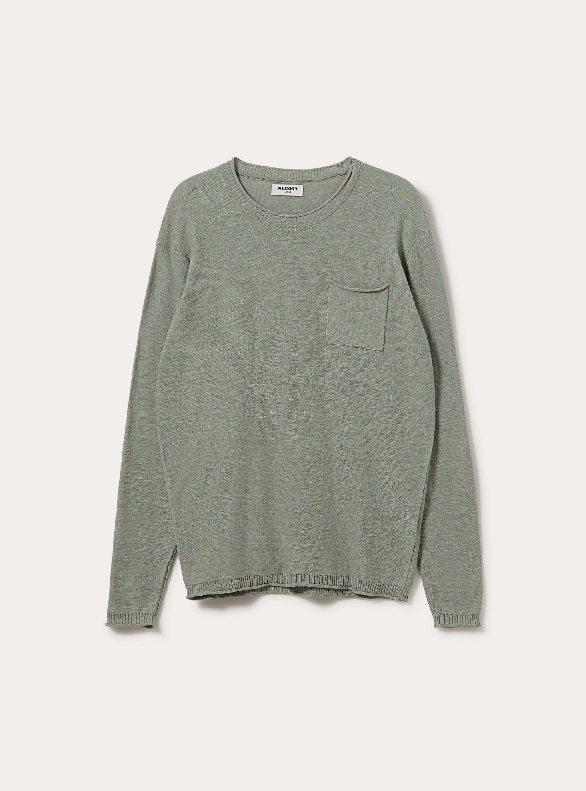 Pullover  in cotone slub, SALVIA CHIARO