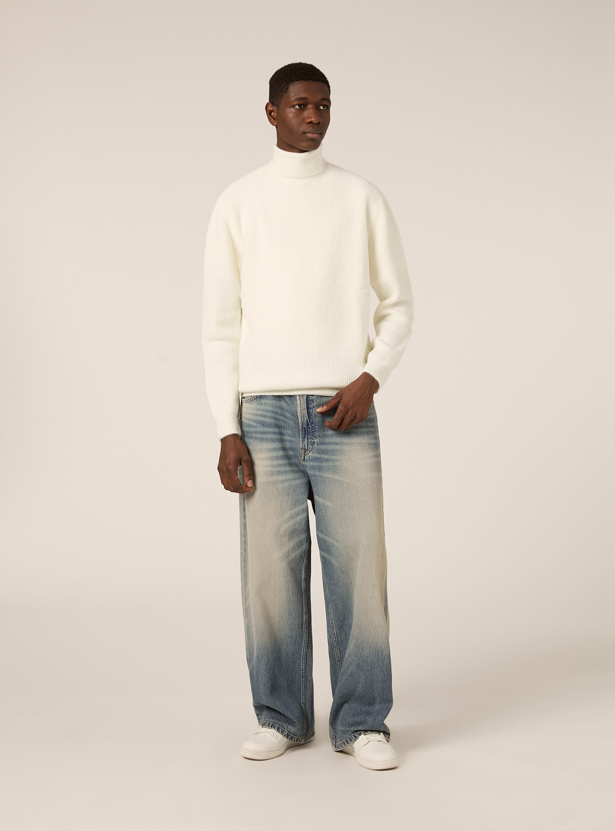 Maglia collo alto costa inglese