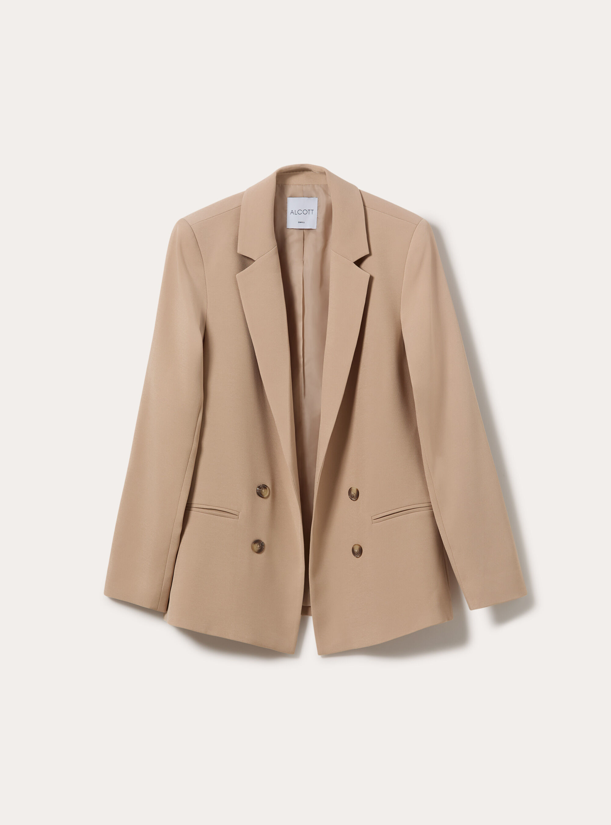 Giacca basic aperto doppiopetto, BG2 BEIGE MEDIUM