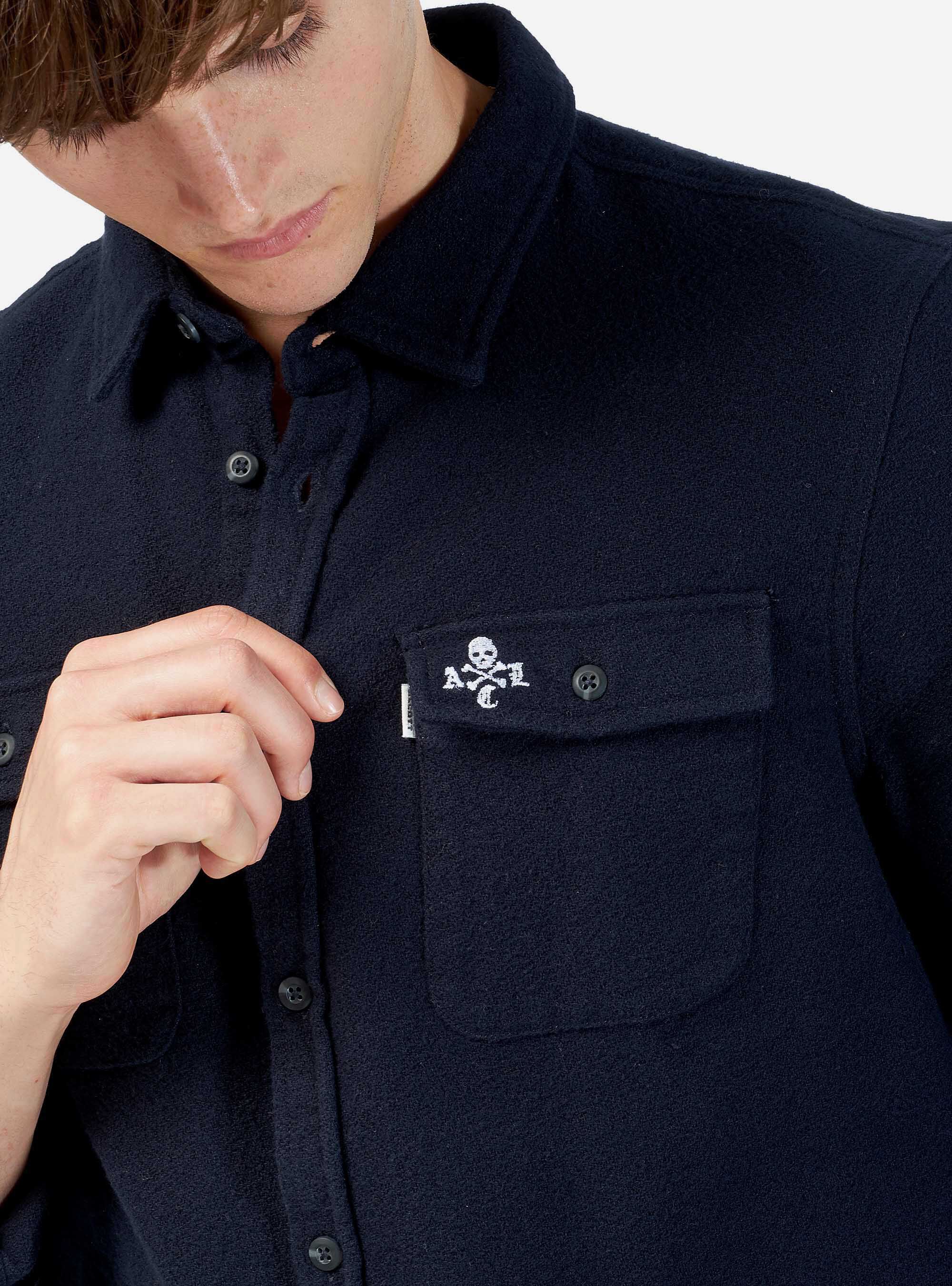 Worker shirt with long sleeves, BLUE NAVY