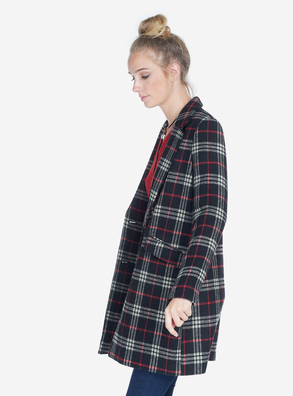 Cappotto Doppiopetto A Quadri In Misto Lana Alcott Cp2047do