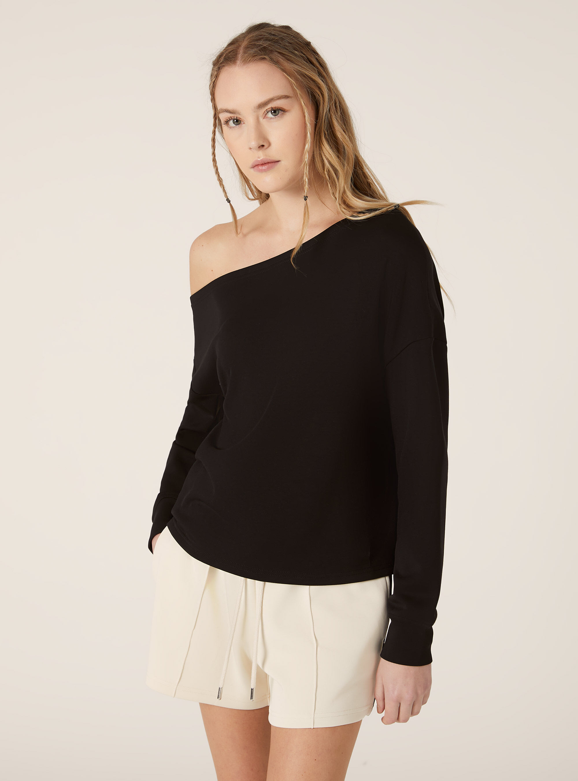Soft touch asymmetric sweatshirt