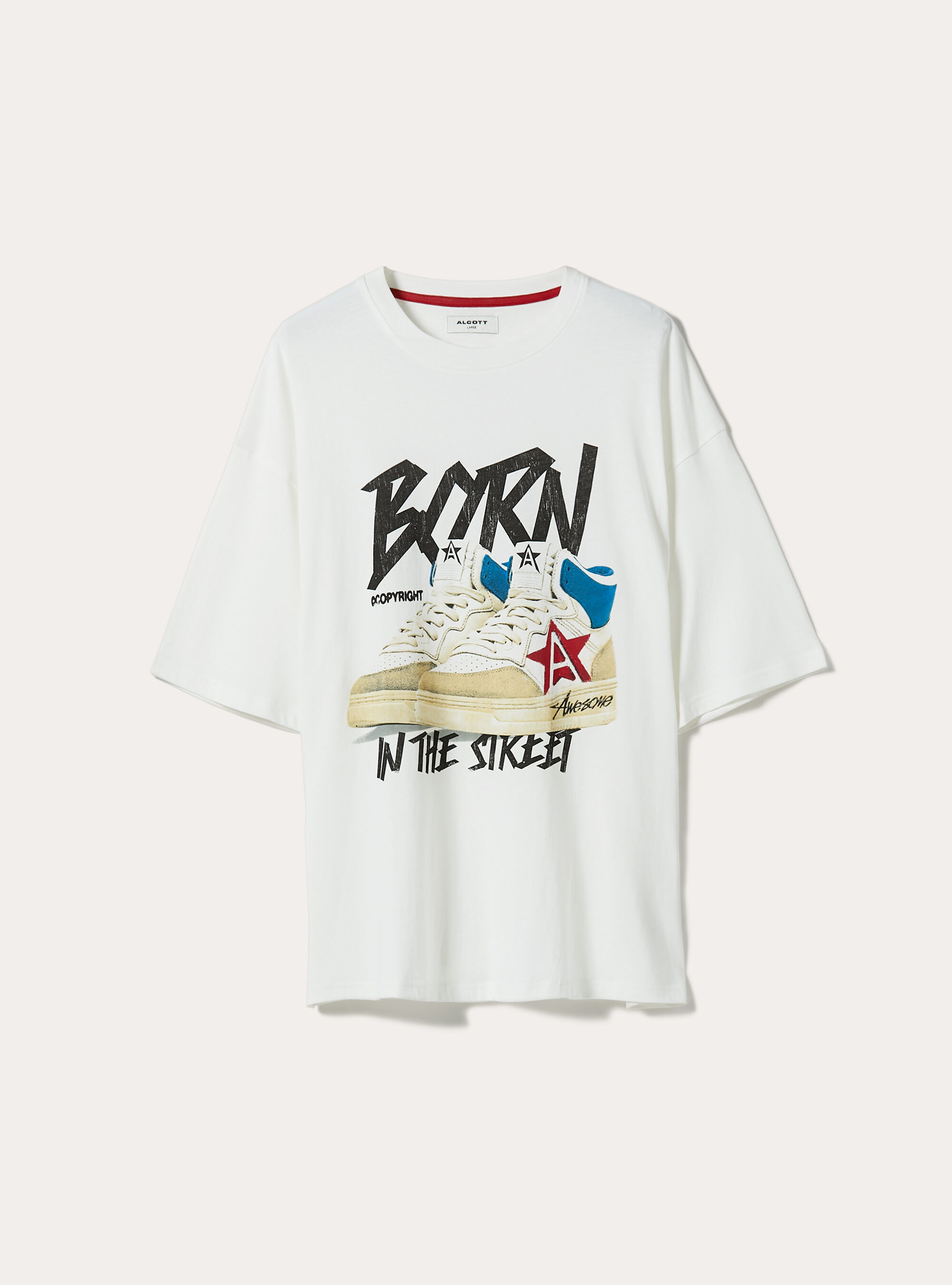 Maglietta oversize con stampa sneakers