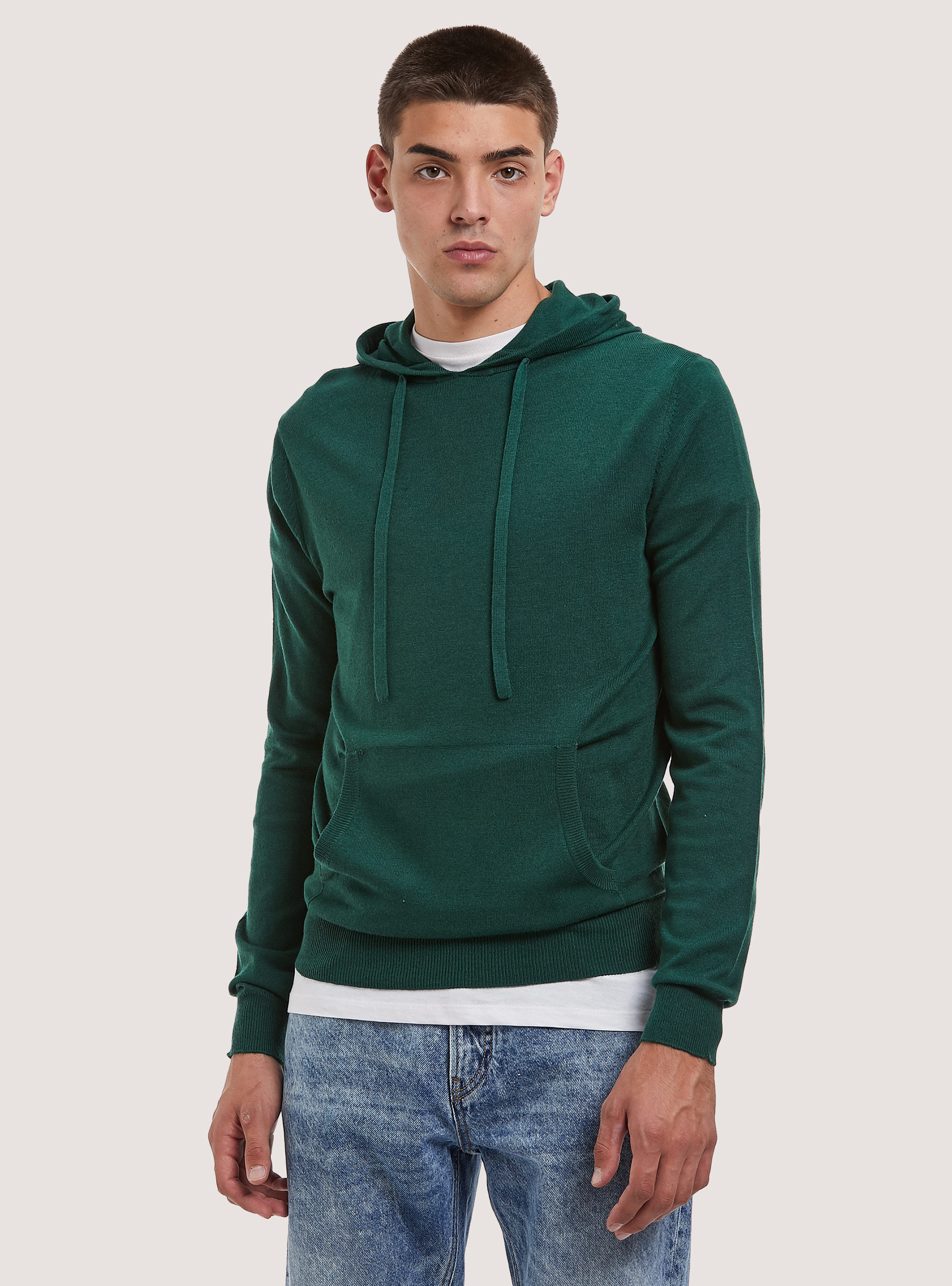 Hooded pullover, GN1 GREEN DARK