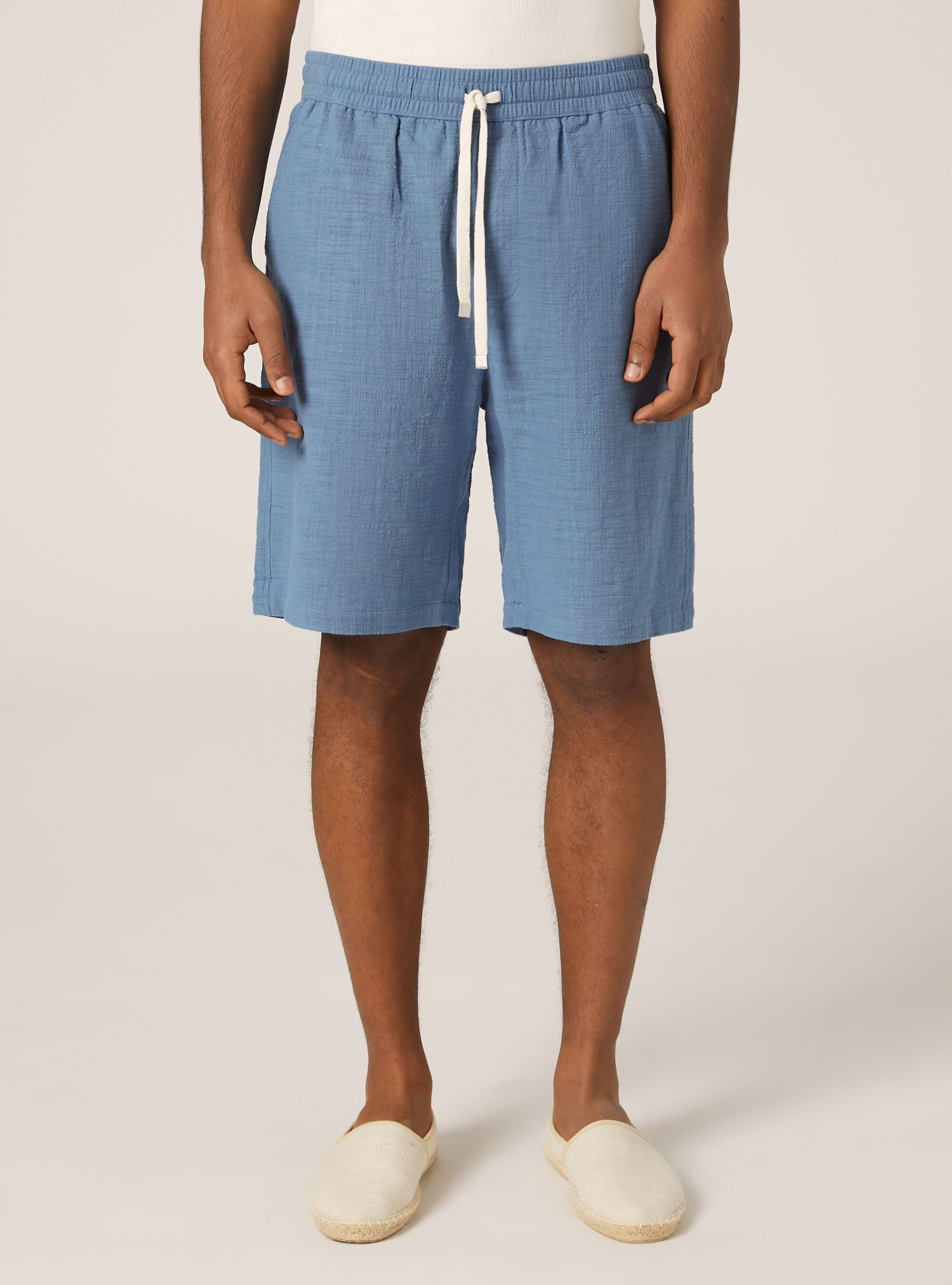 Bermudas de algod&oacute;n con cintura el&aacute;stica, AZ1 AZURE DARK